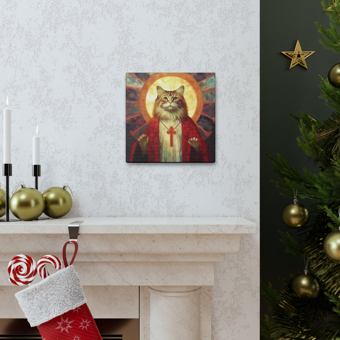 Jesus Cat Fine Art Print Canvas Wall Art