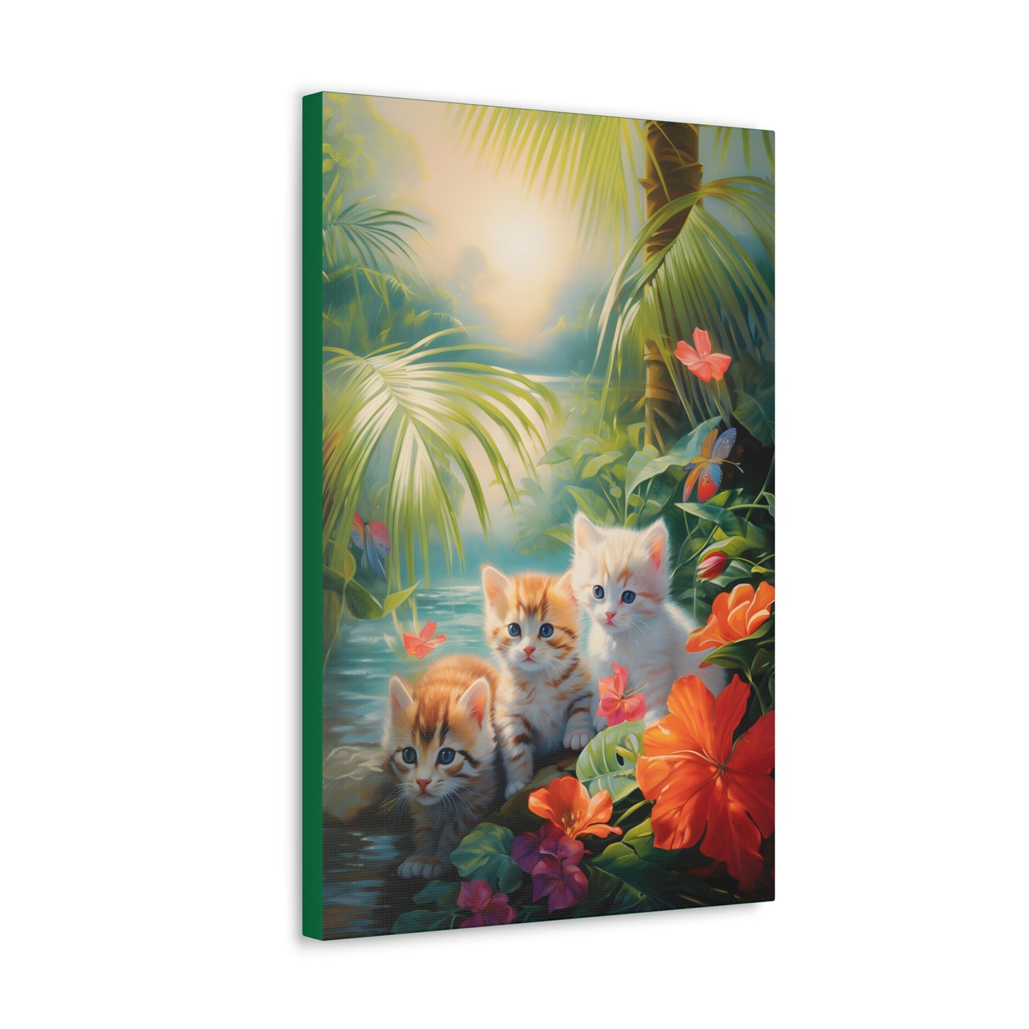 Adorable Kitten Tropical Rainforest Fine Art Print Canvas Wall Art