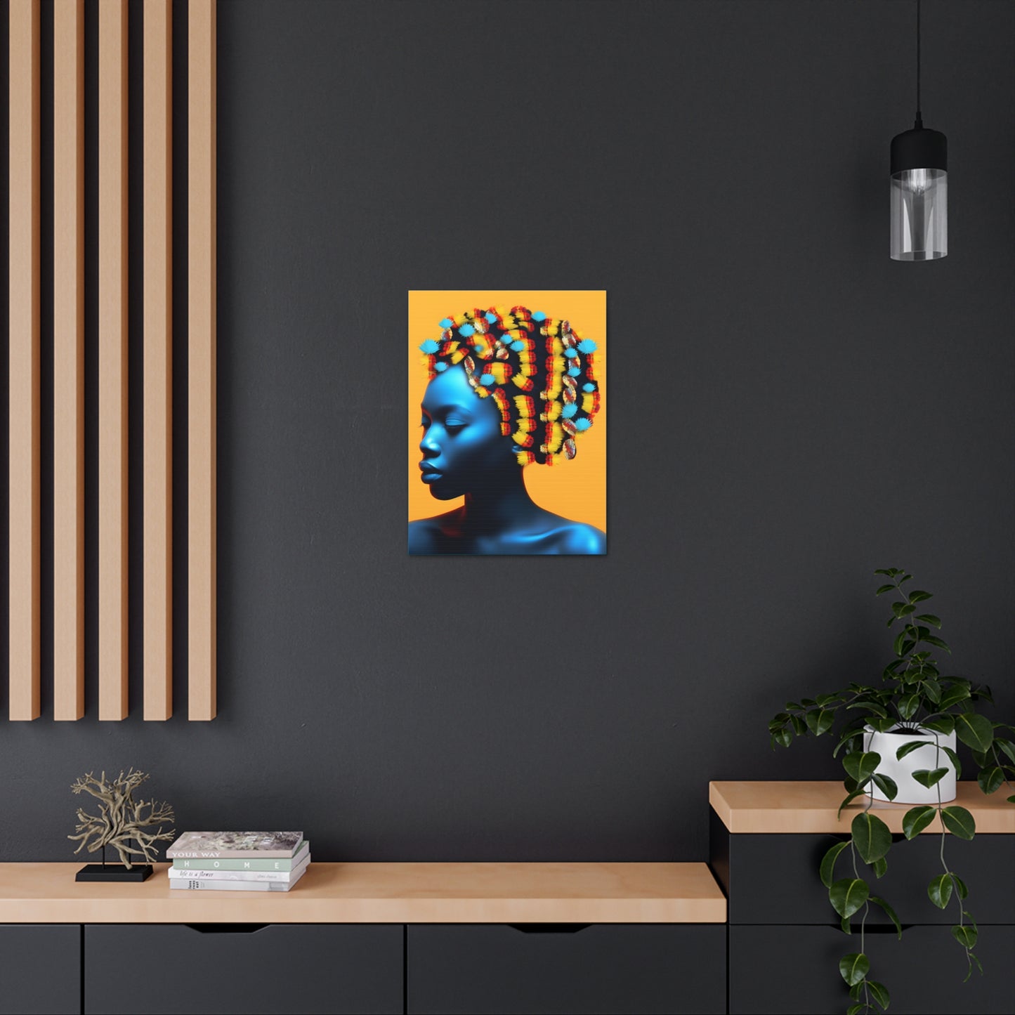 Peacock Beads African Goddess Fine Art Print Canvas Wall Art