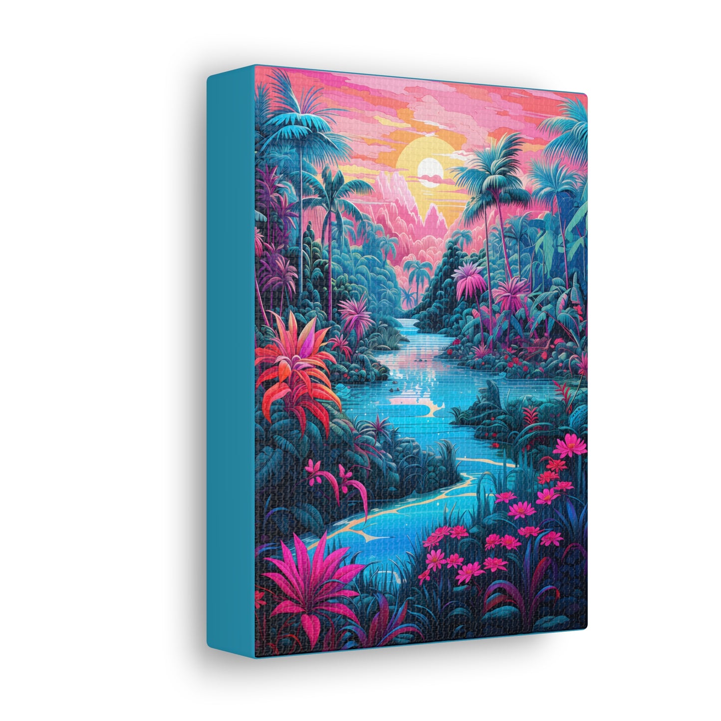 Psychedelic Tropical Jungle Colorful Fine Art Print Canvas Wall Art