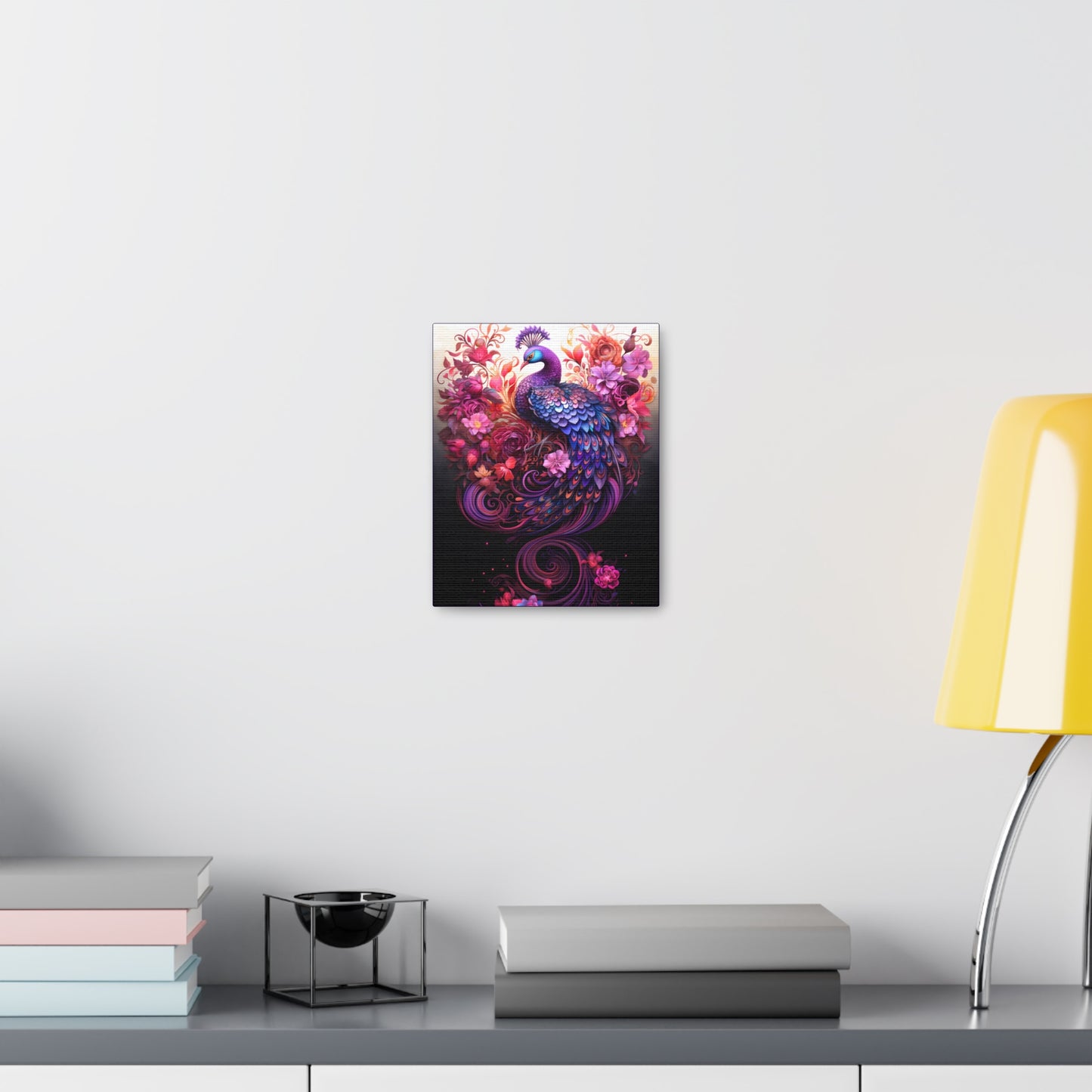 Peacock Rising Fine Art Print Canvas Wall Art
