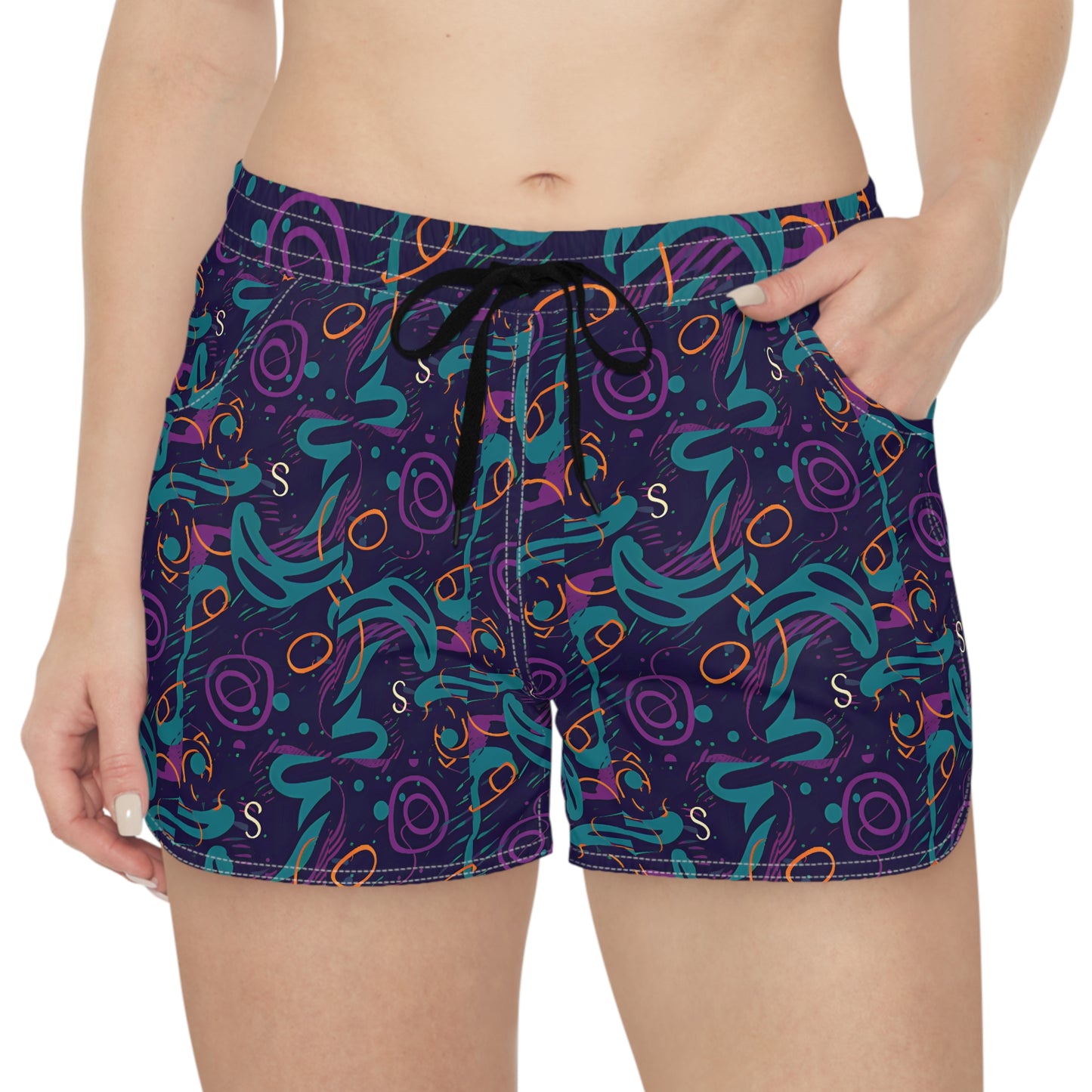 Under the Sea Blue, Purple, Orange Women's Casual Shorts