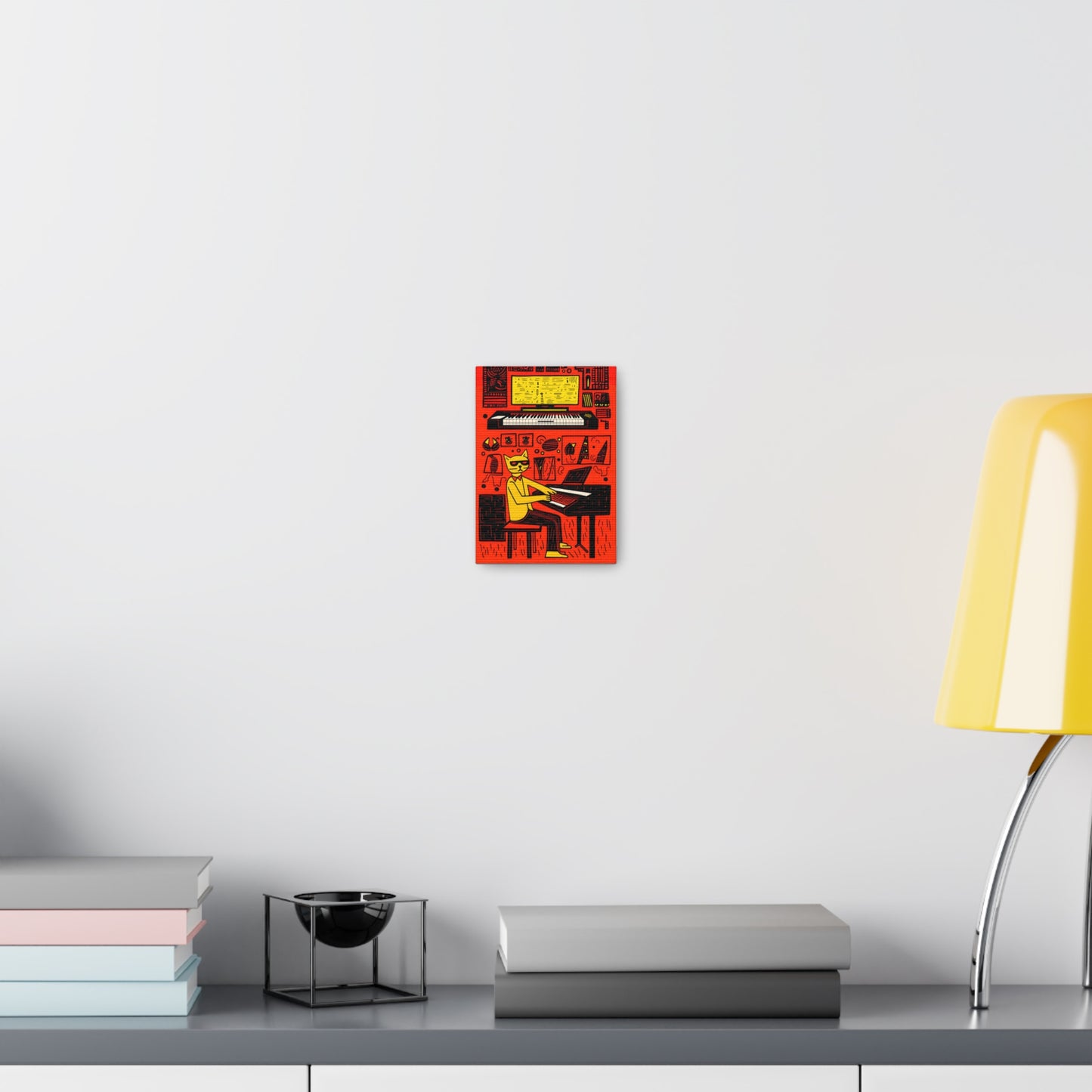 Cool Cat Jazz Pop Art Cat Fine Art Print Canvas Wall Art