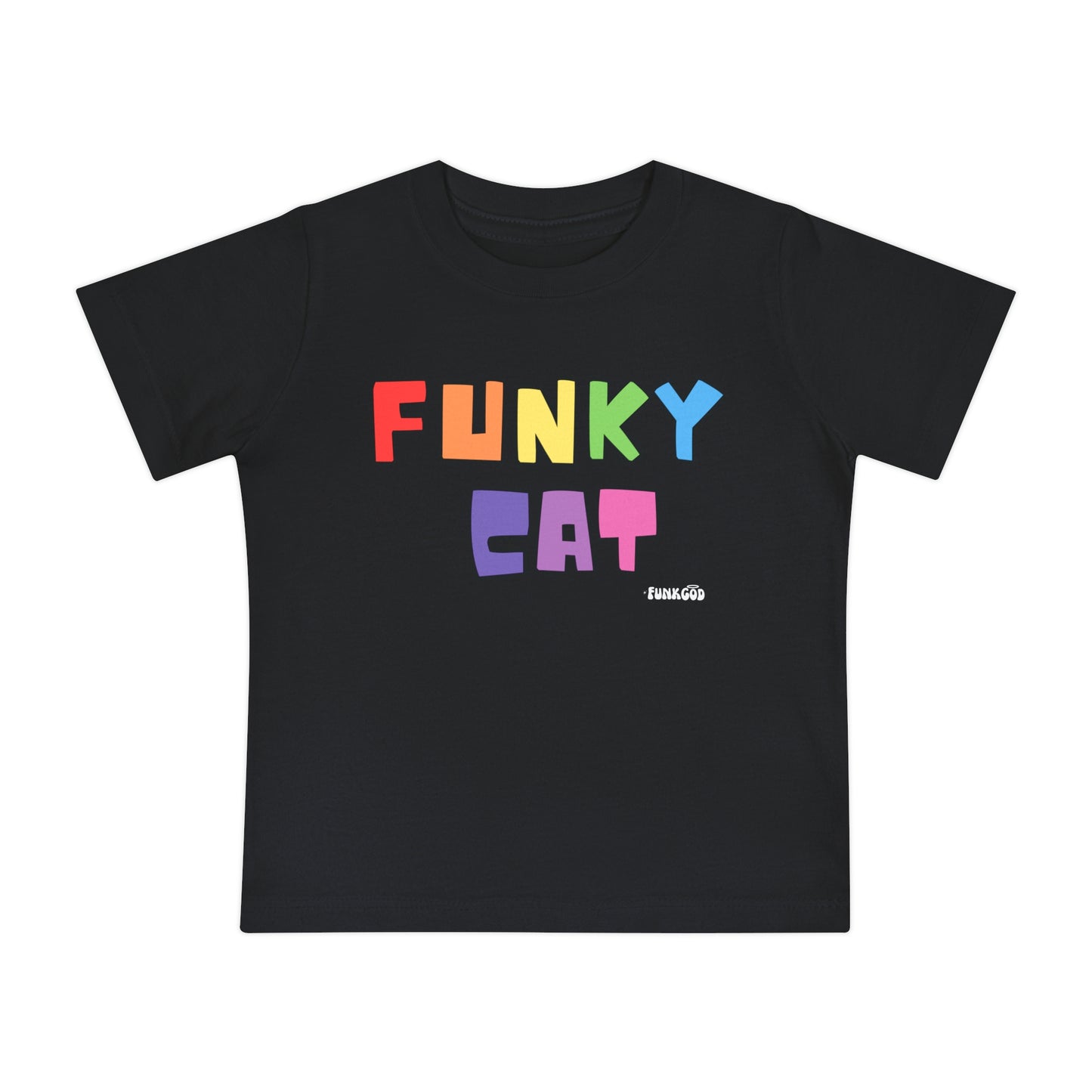 Funky Cat Rainbow Baby Short Sleeve T-Shirt