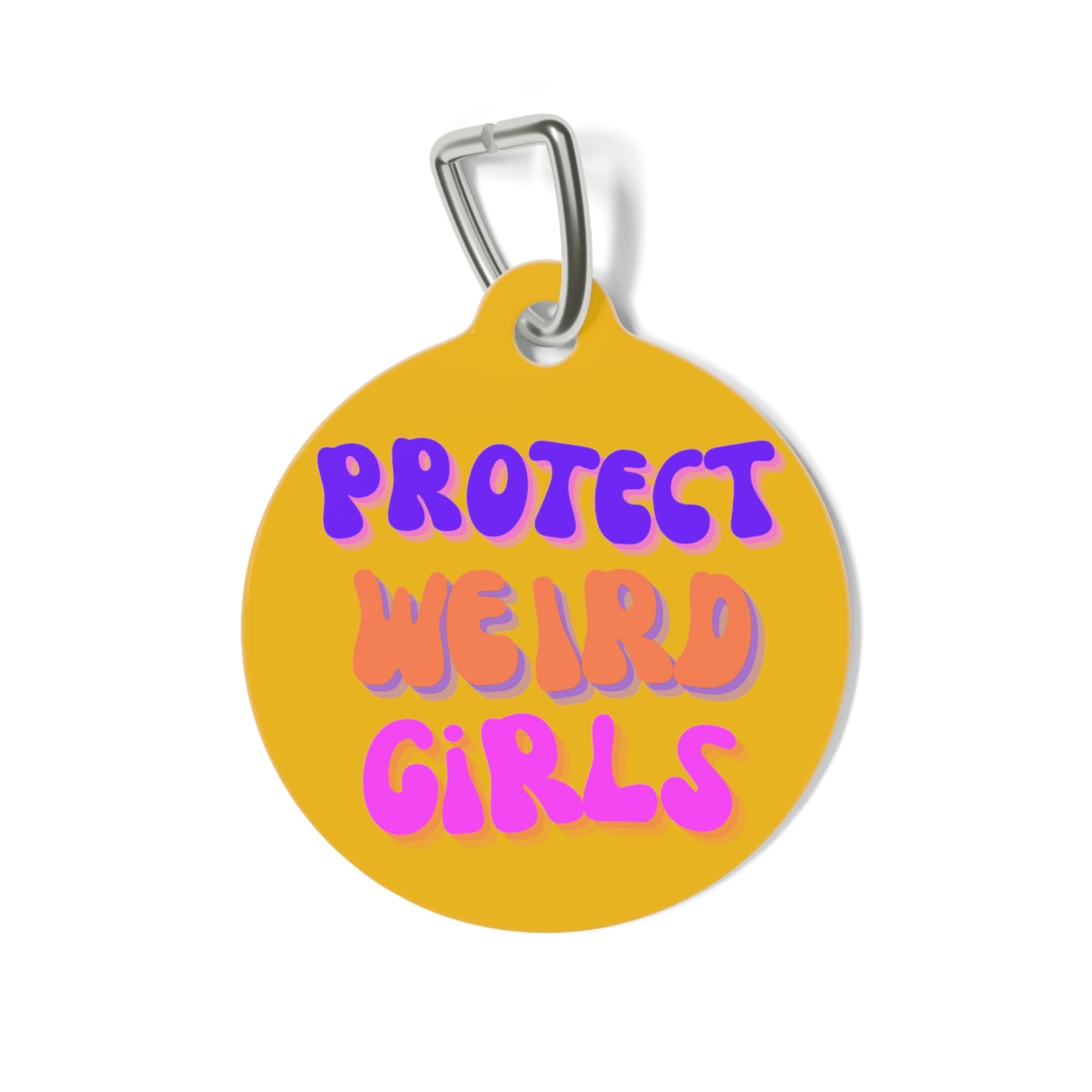 Protect Weird Girls Metal Keychain