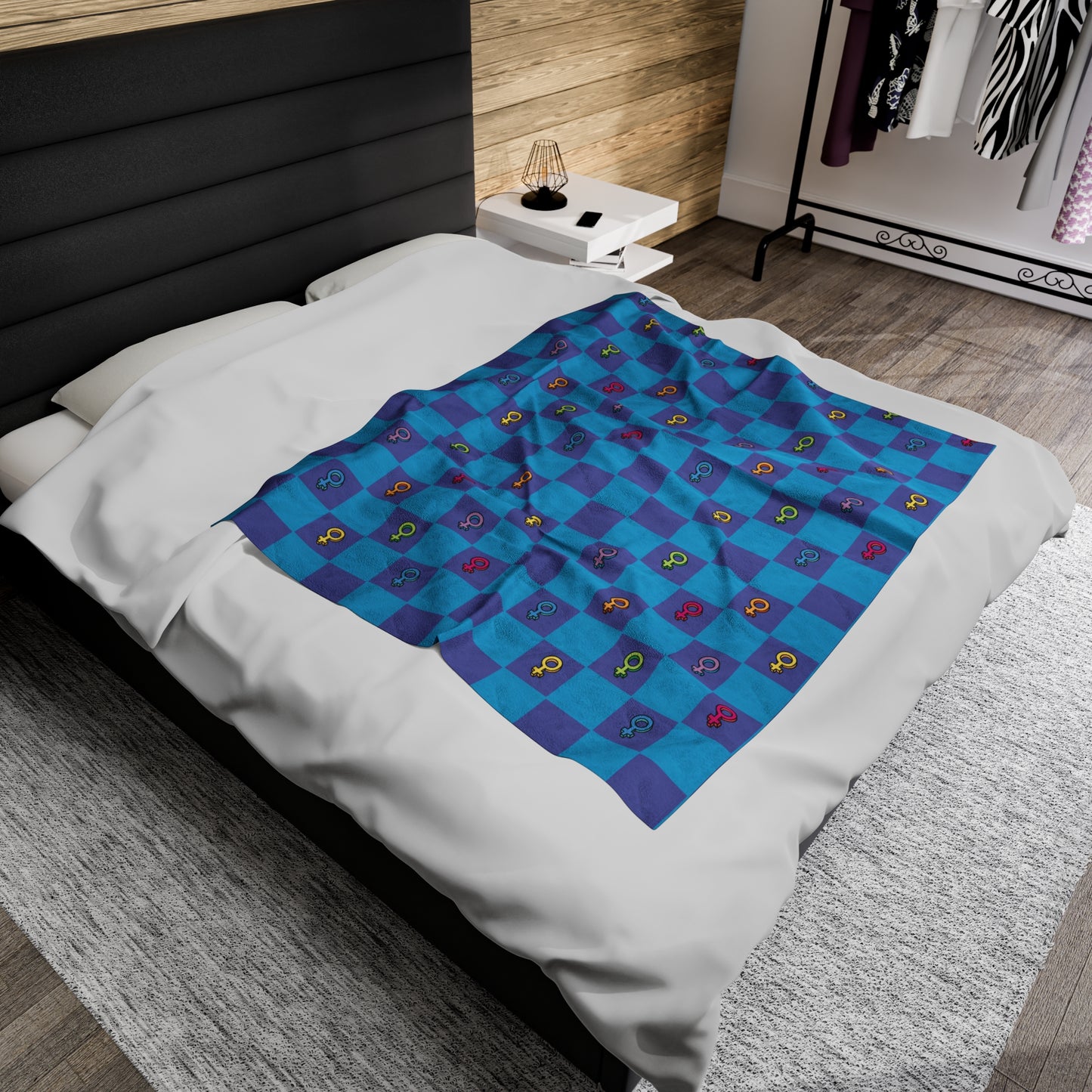 Funky Human Female Women's Pop Art Venus Symbol Velveteen Plush Blanket