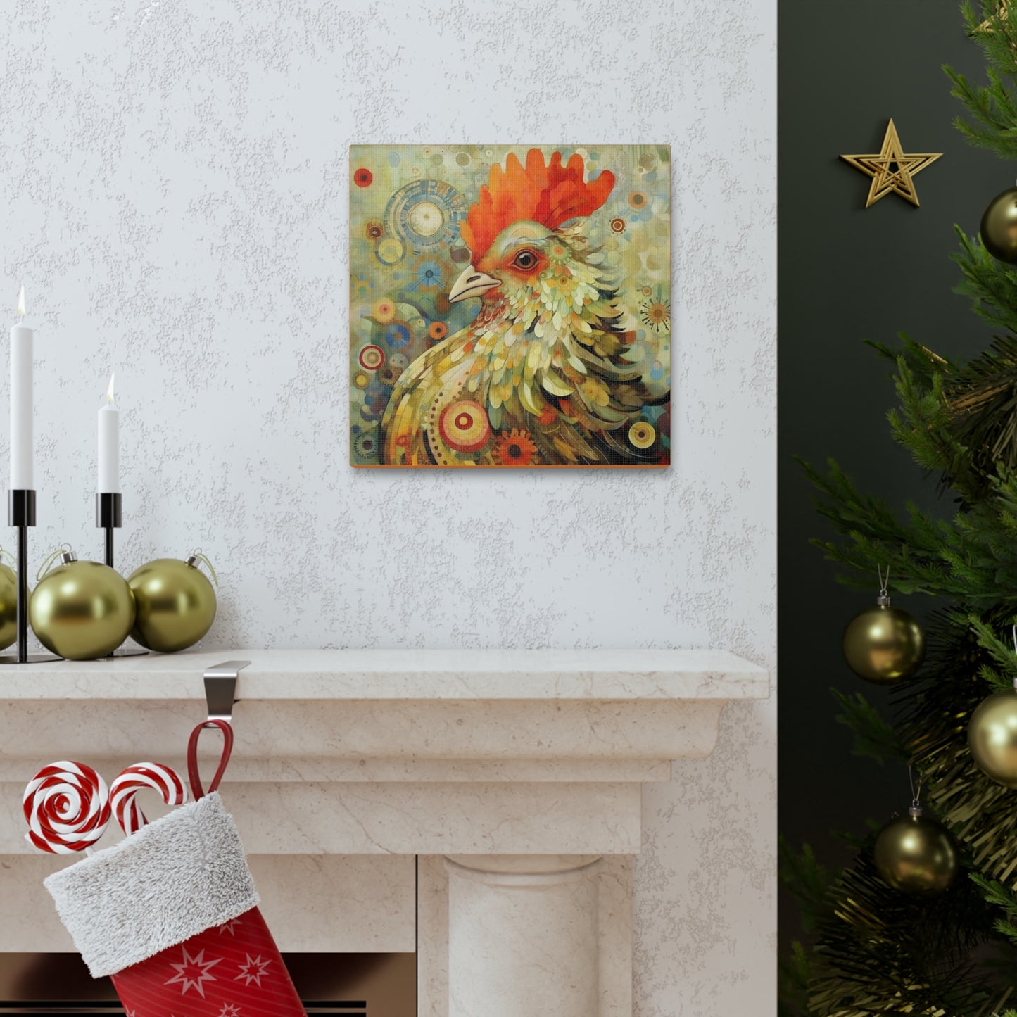 Rooster Guardian Fine Art Print Canvas Wall Art