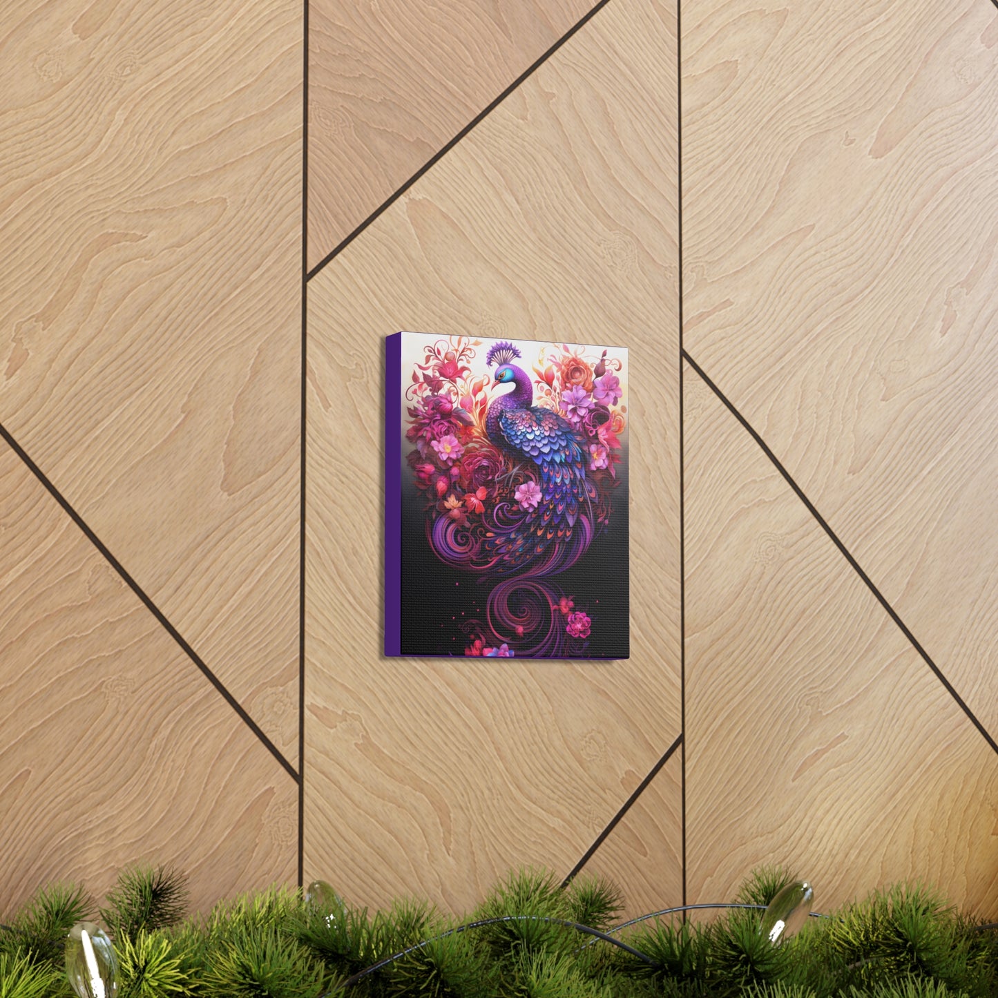 Peacock Rising Fine Art Print Canvas Wall Art