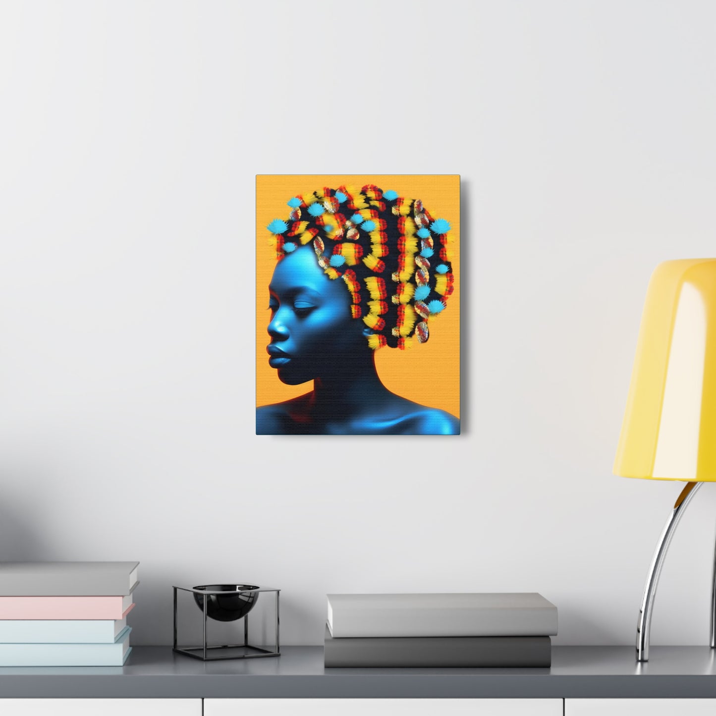 Peacock Beads African Goddess Fine Art Print Canvas Wall Art