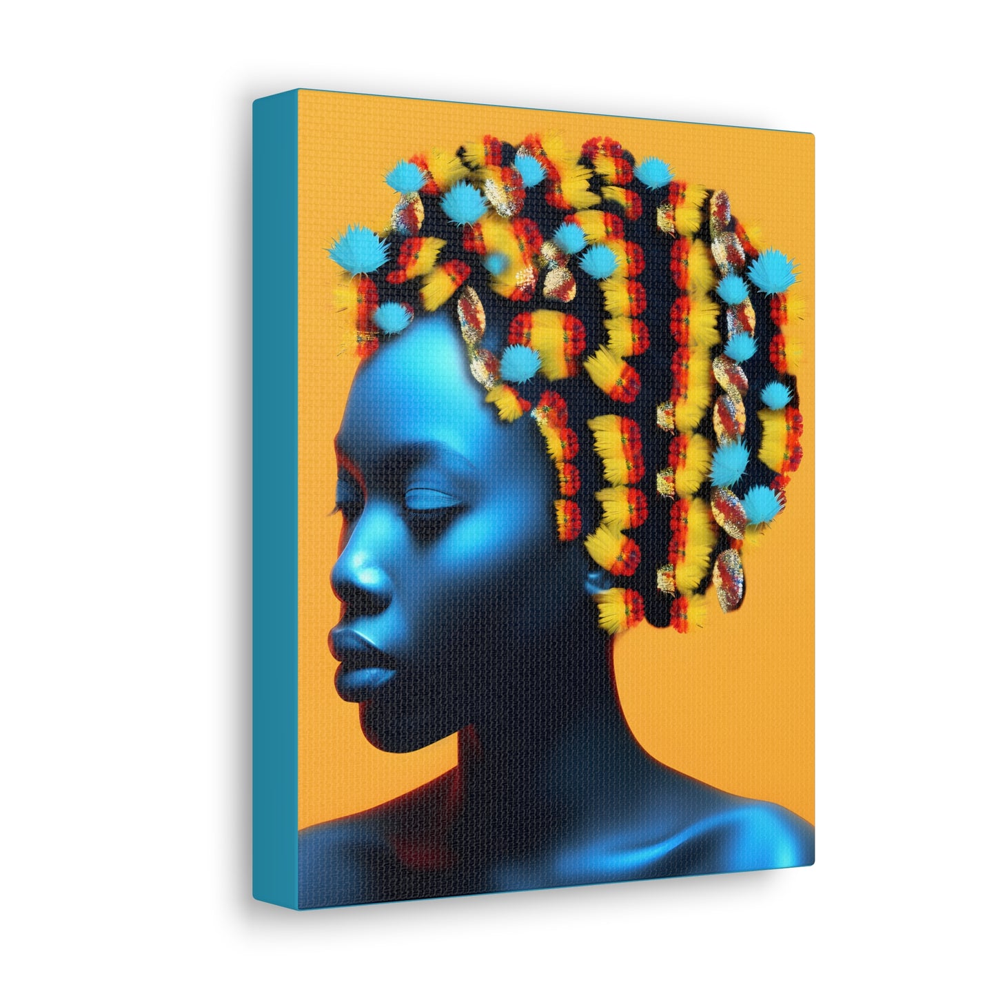Peacock Beads African Goddess Fine Art Print Canvas Wall Art