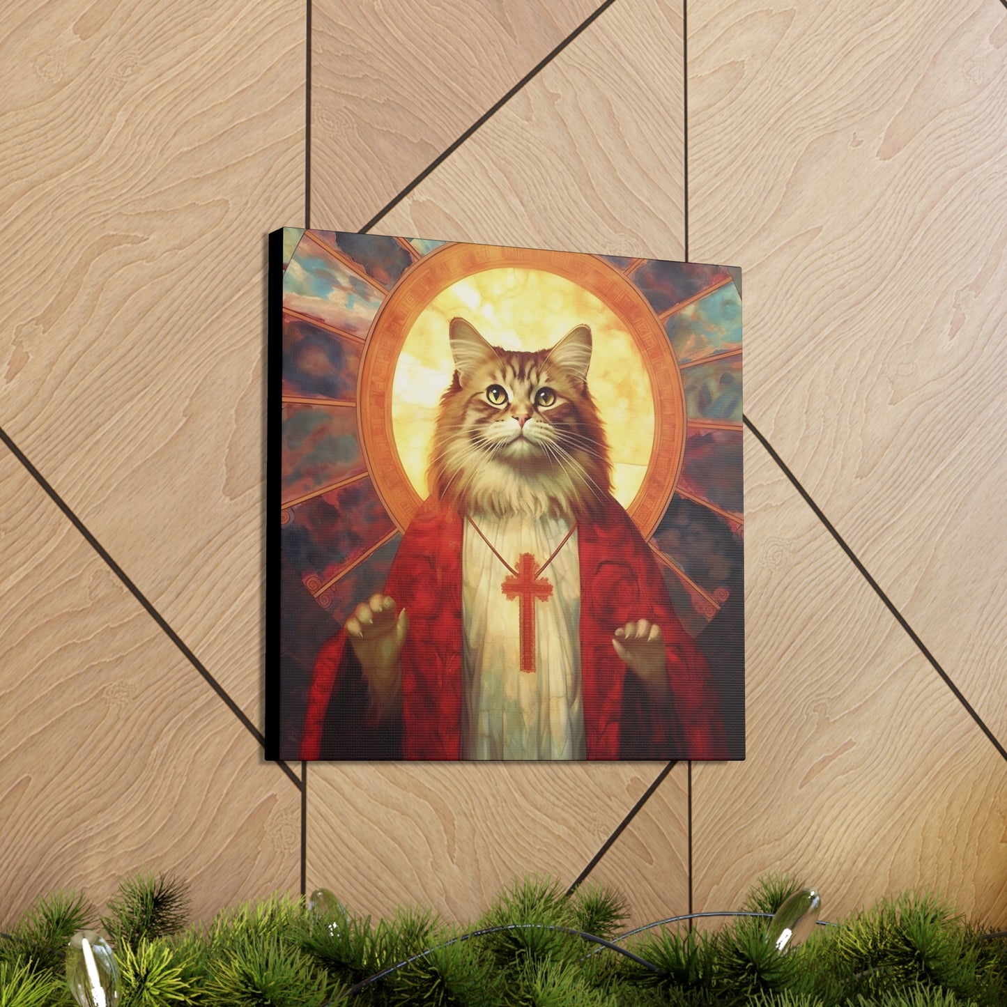 Jesus Cat Fine Art Print Canvas Wall Art