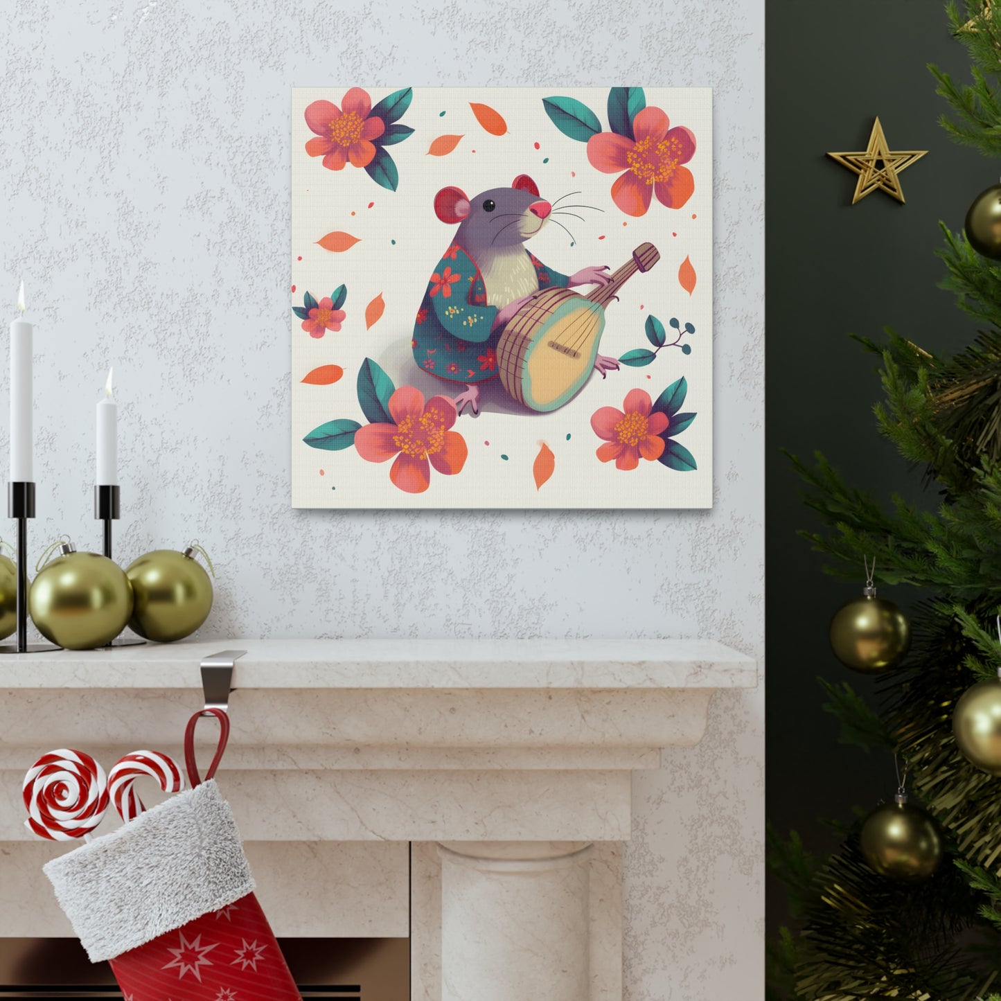 Bohemian Rat Fine Art Print Canvas Wall Art