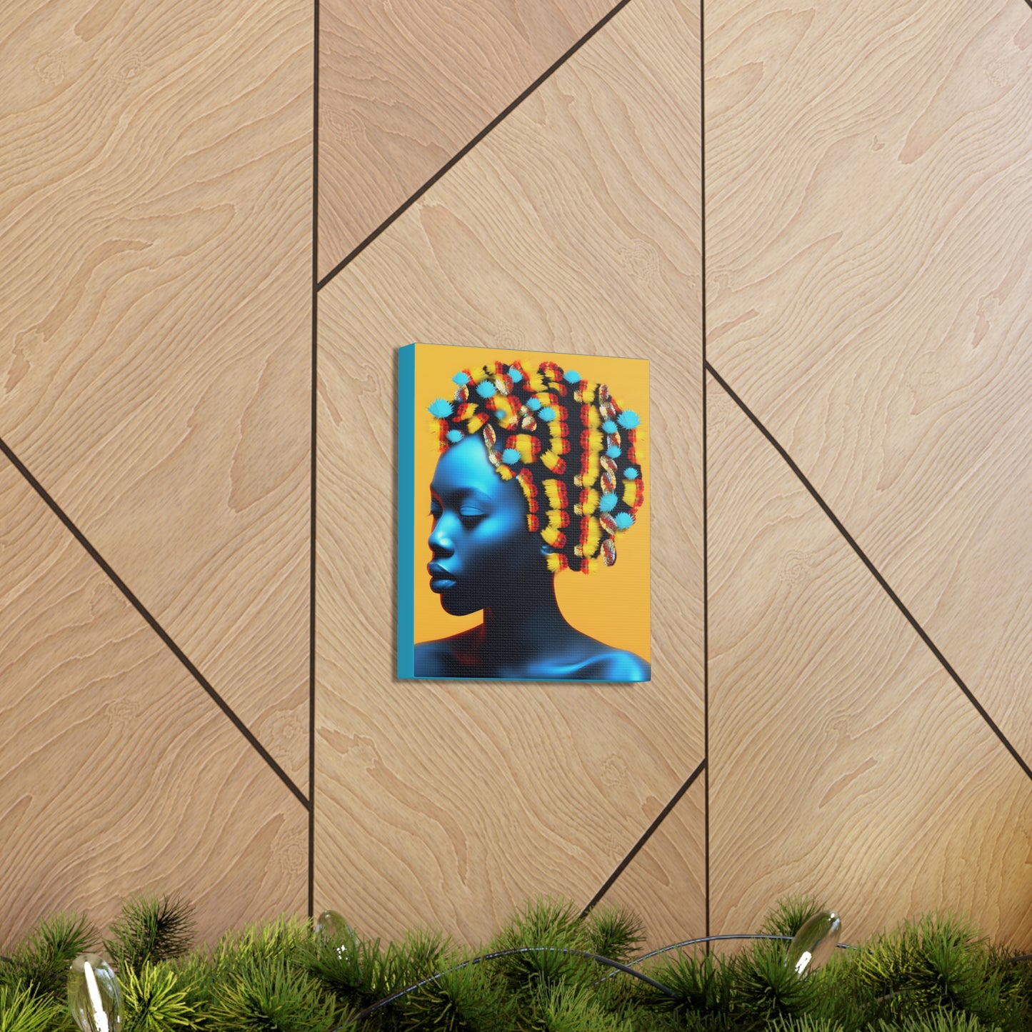 Peacock Beads African Goddess Fine Art Print Canvas Wall Art