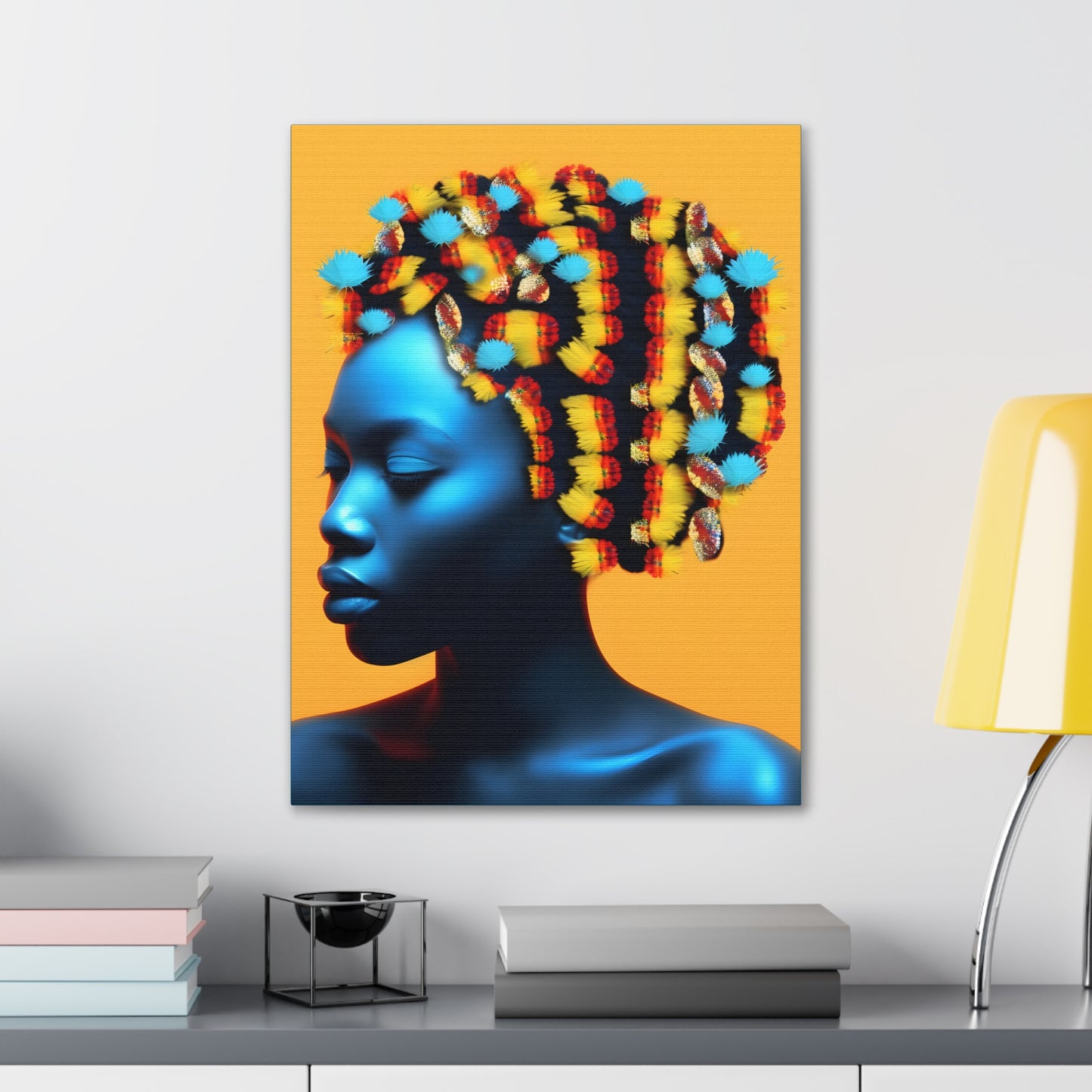 Peacock Beads African Goddess Fine Art Print Canvas Wall Art