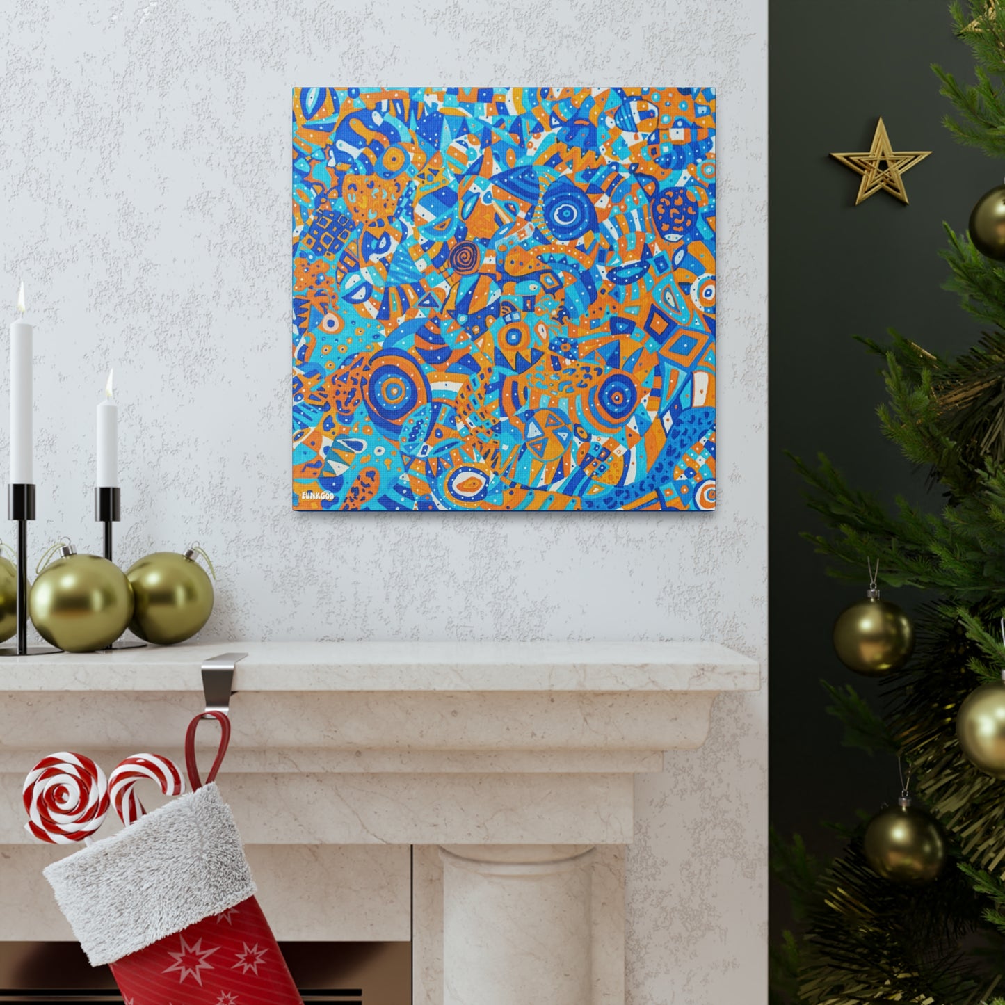 Orange and Blue "Milwaukee Soul" Canvas Wall Art