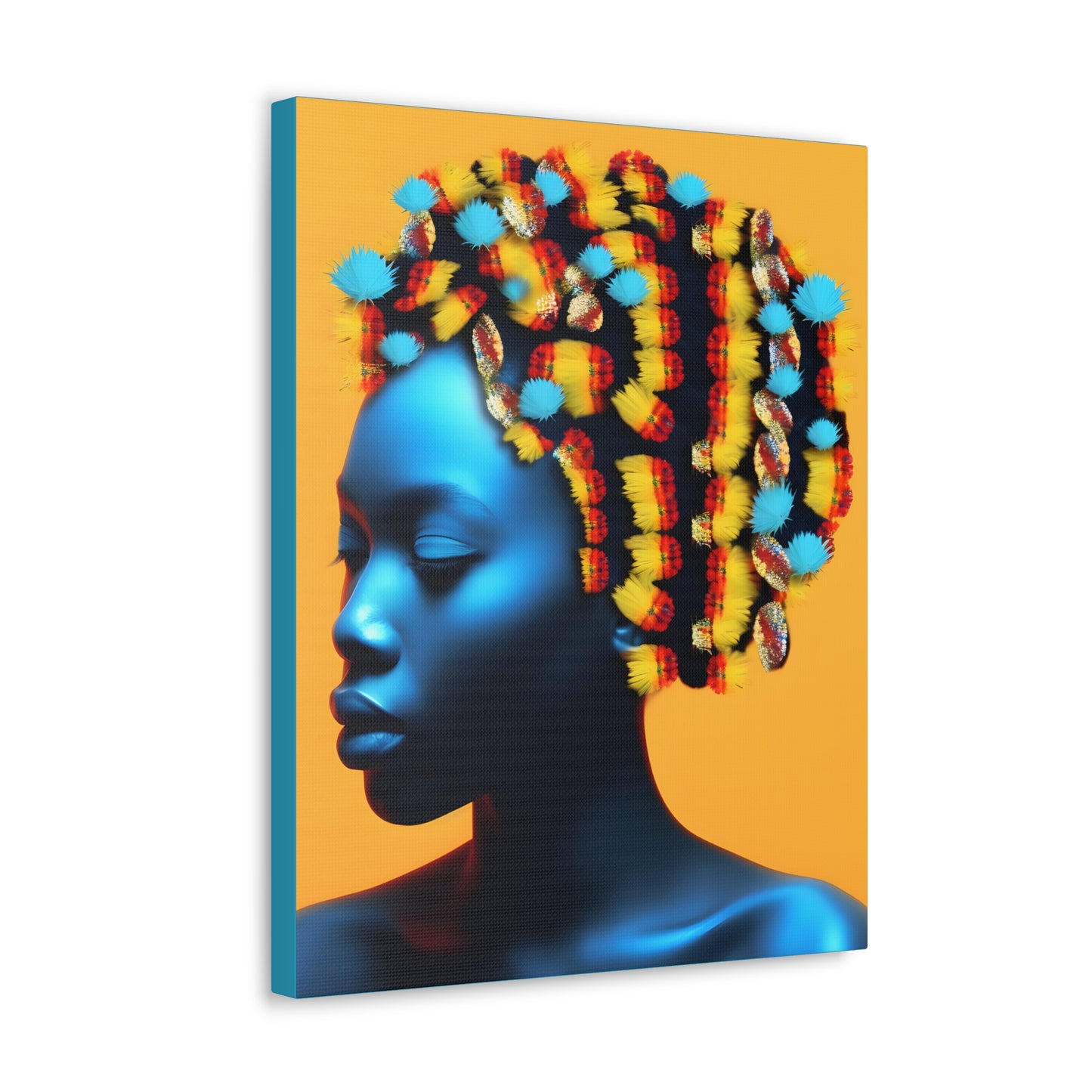 Peacock Beads African Goddess Fine Art Print Canvas Wall Art