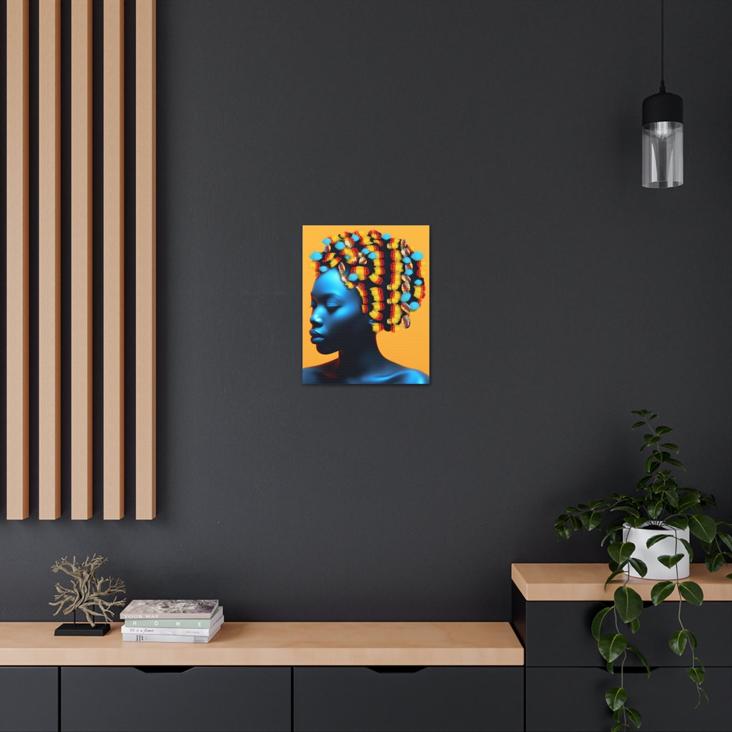Peacock Beads African Goddess Fine Art Print Canvas Wall Art