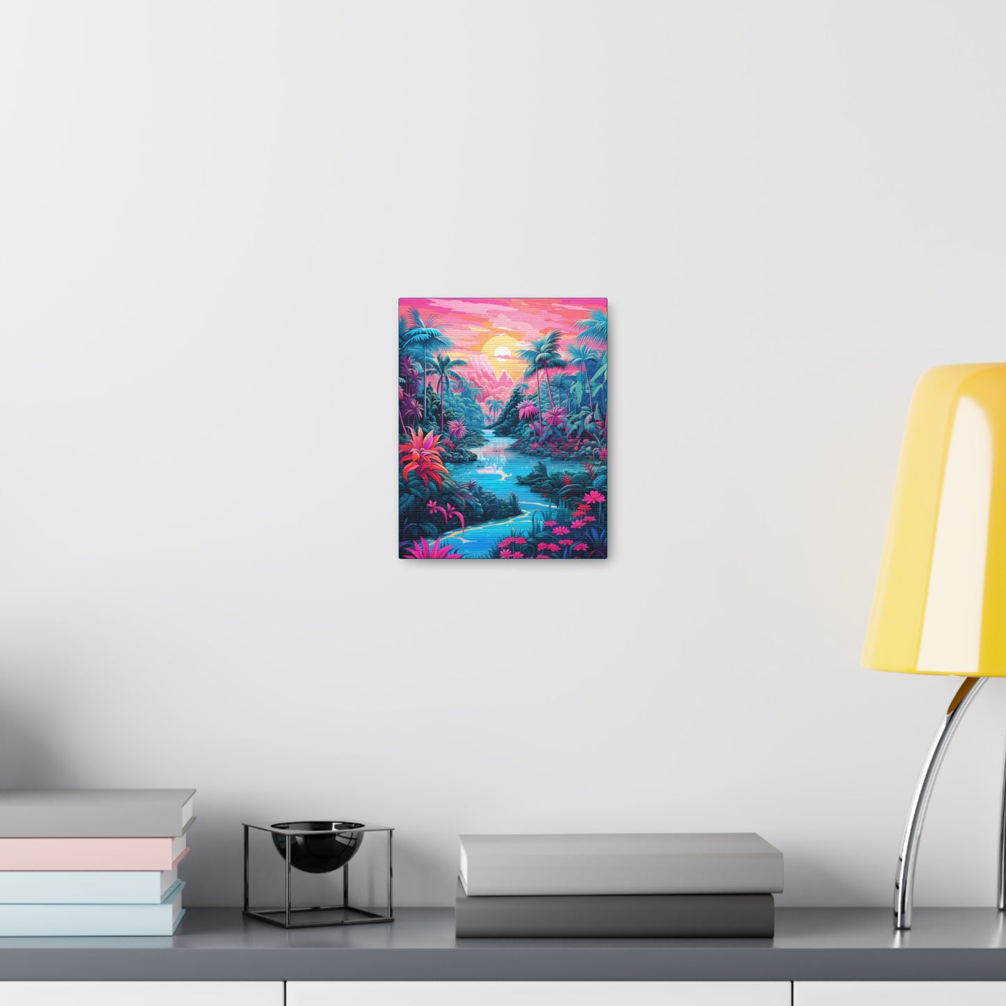 Psychedelic Tropical Jungle Colorful Fine Art Print Canvas Wall Art
