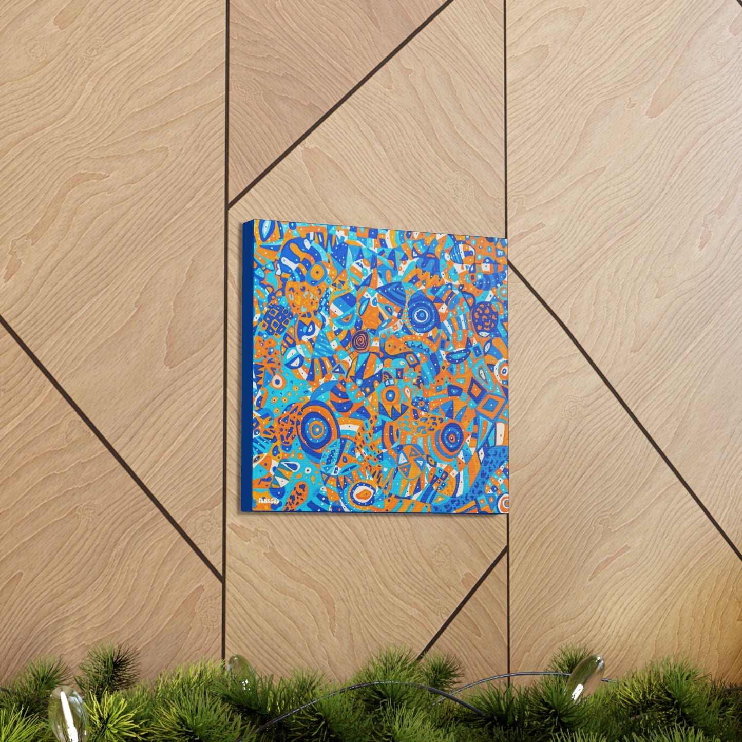 Orange and Blue "Milwaukee Soul" Canvas Wall Art