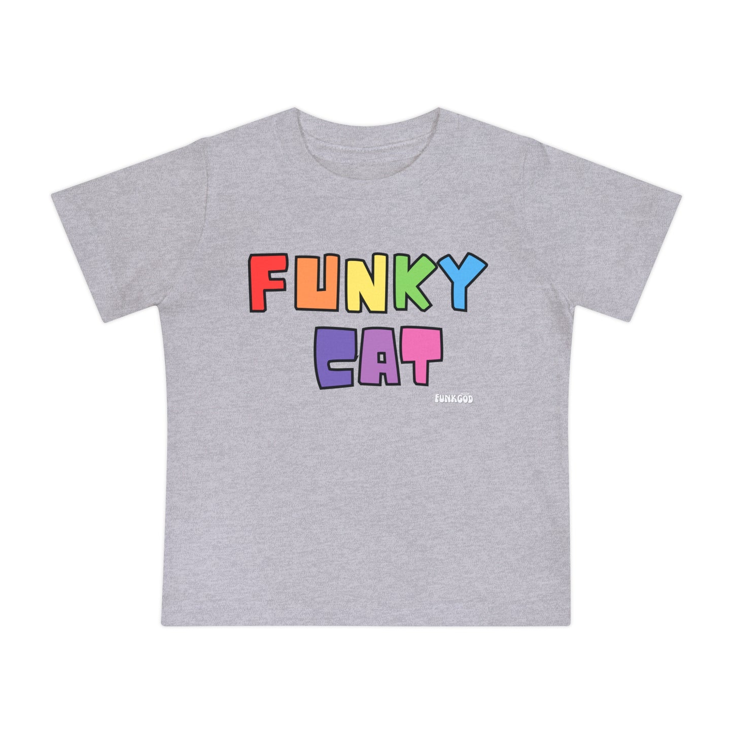 Funky Cat Rainbow Baby Short Sleeve T-Shirt