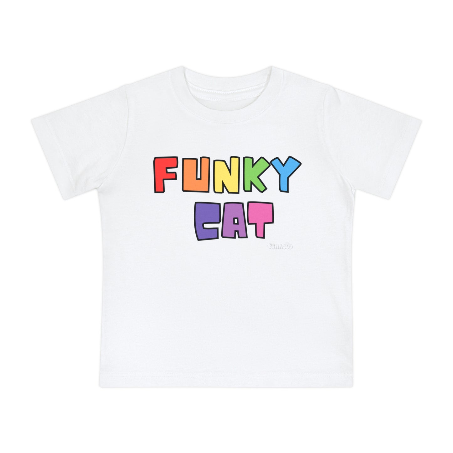 Funky Cat Rainbow Baby Short Sleeve T-Shirt
