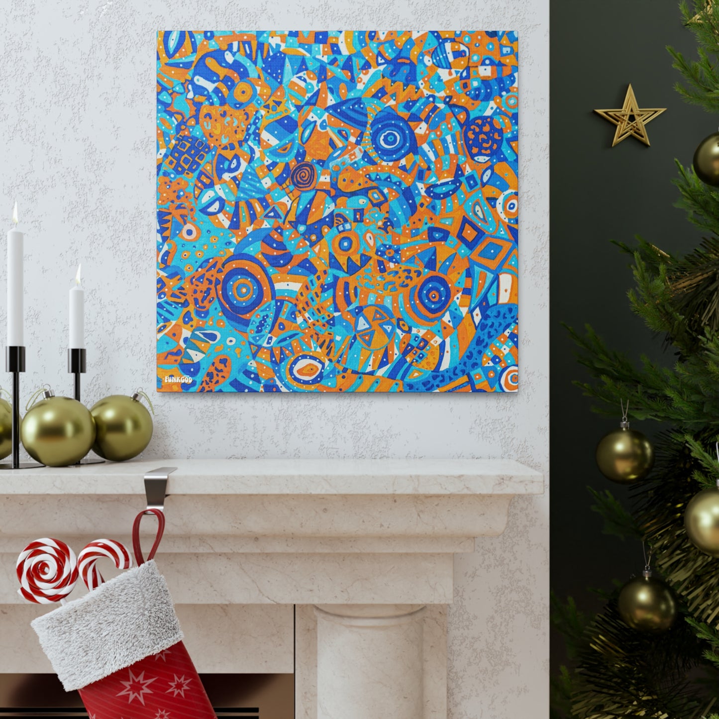 Orange and Blue "Milwaukee Soul" Canvas Wall Art