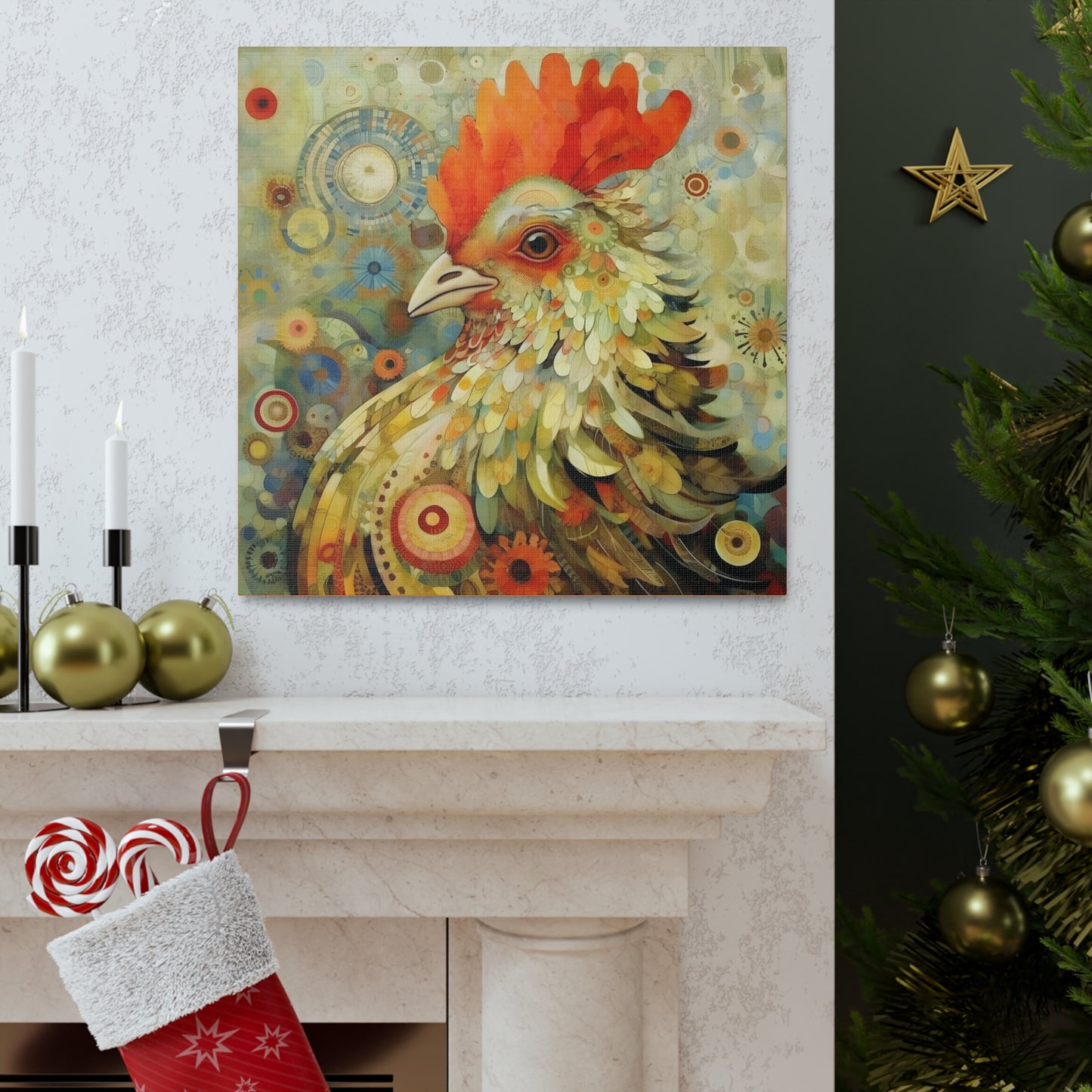 Rooster Guardian Fine Art Print Canvas Wall Art