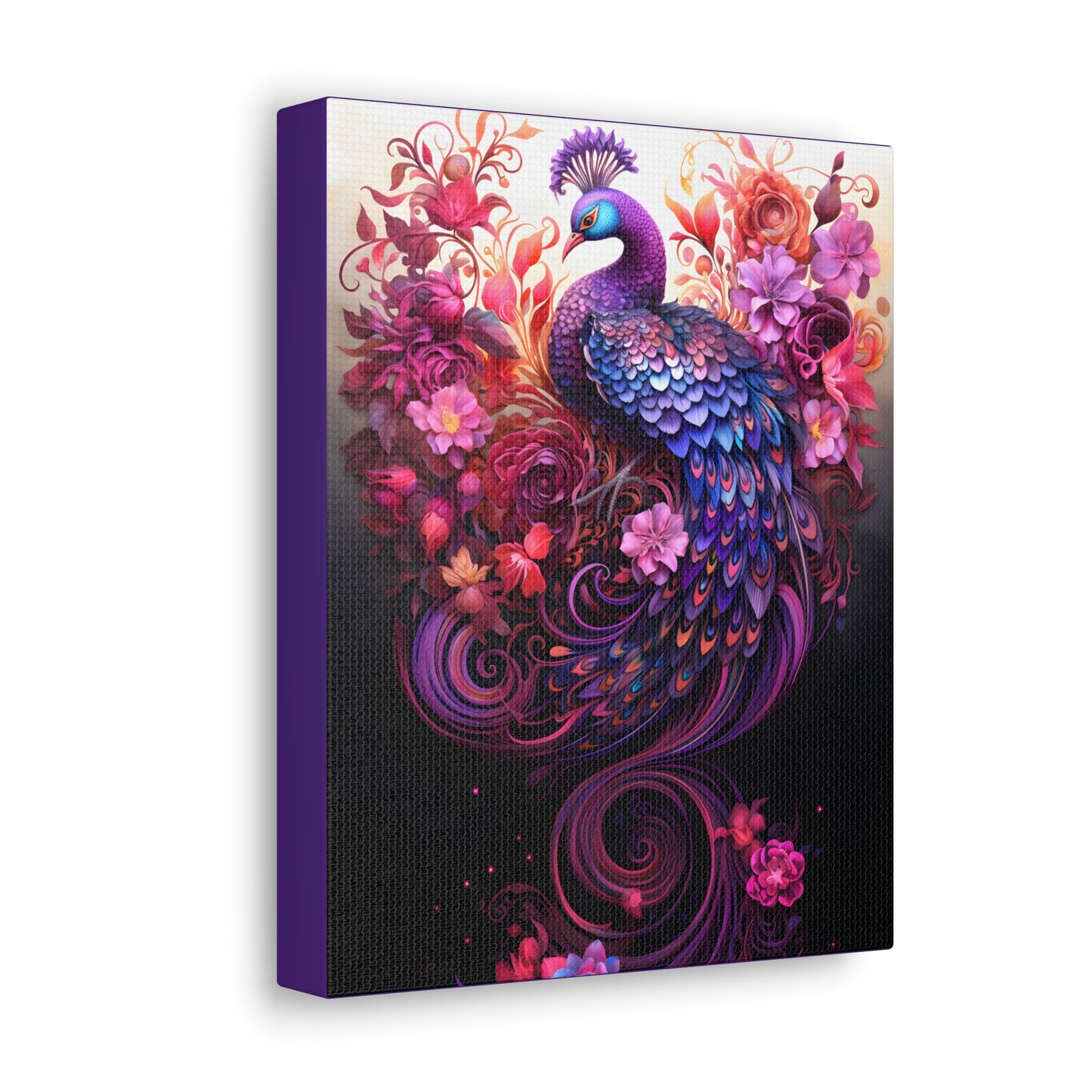 Peacock Rising Fine Art Print Canvas Wall Art