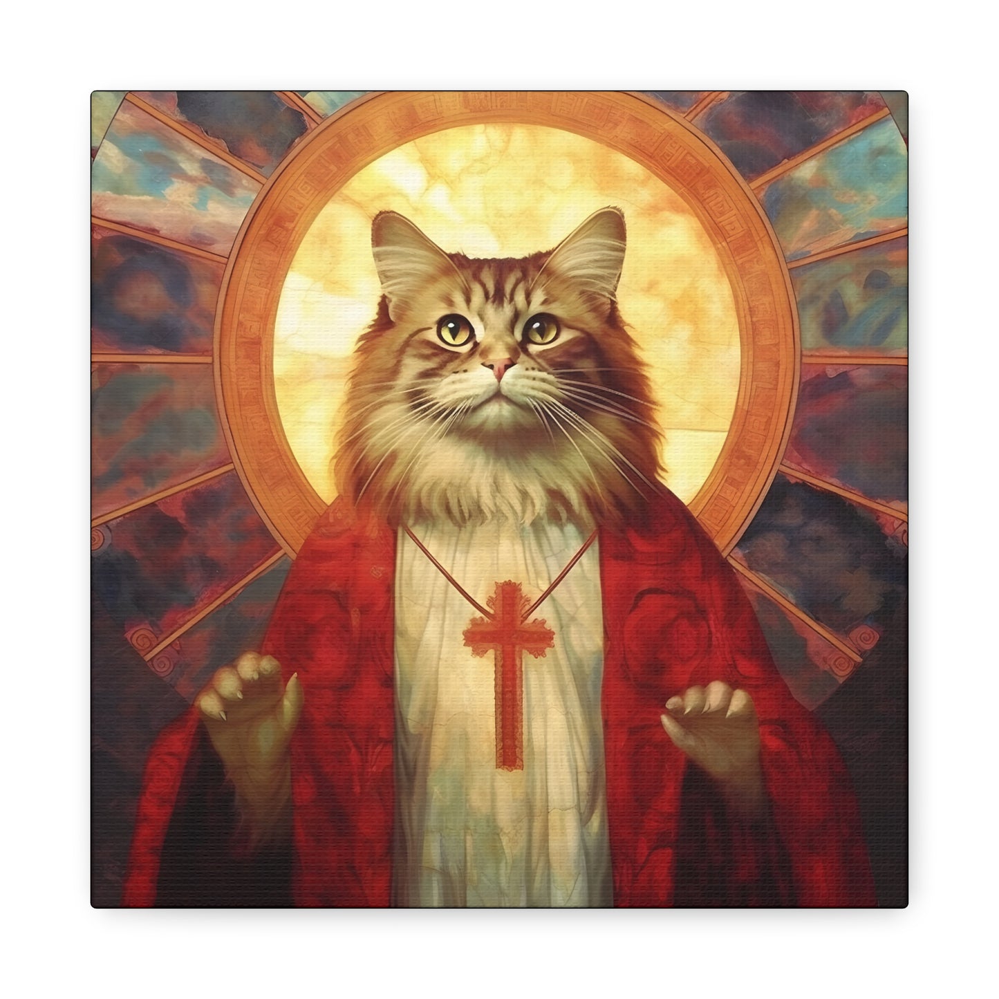 Jesus Cat Fine Art Print Canvas Wall Art