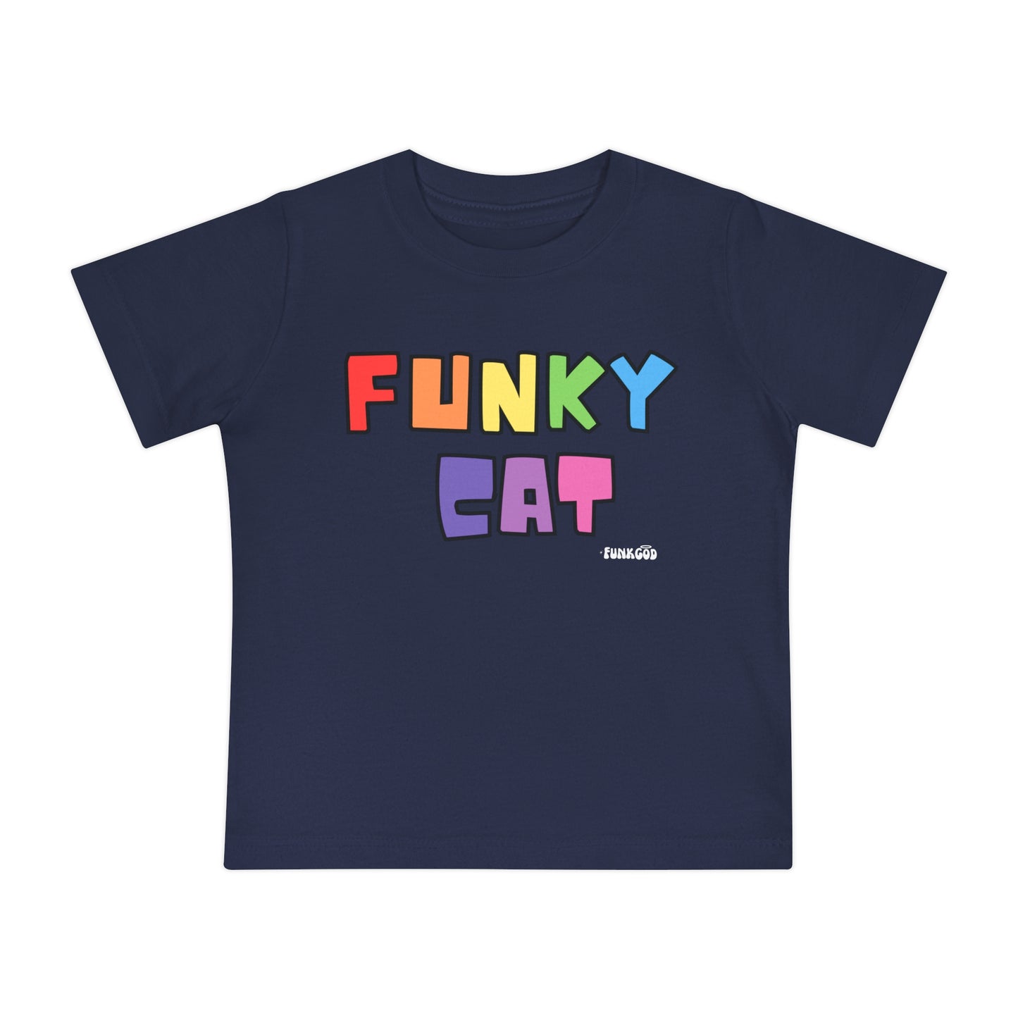 Funky Cat Rainbow Baby Short Sleeve T-Shirt