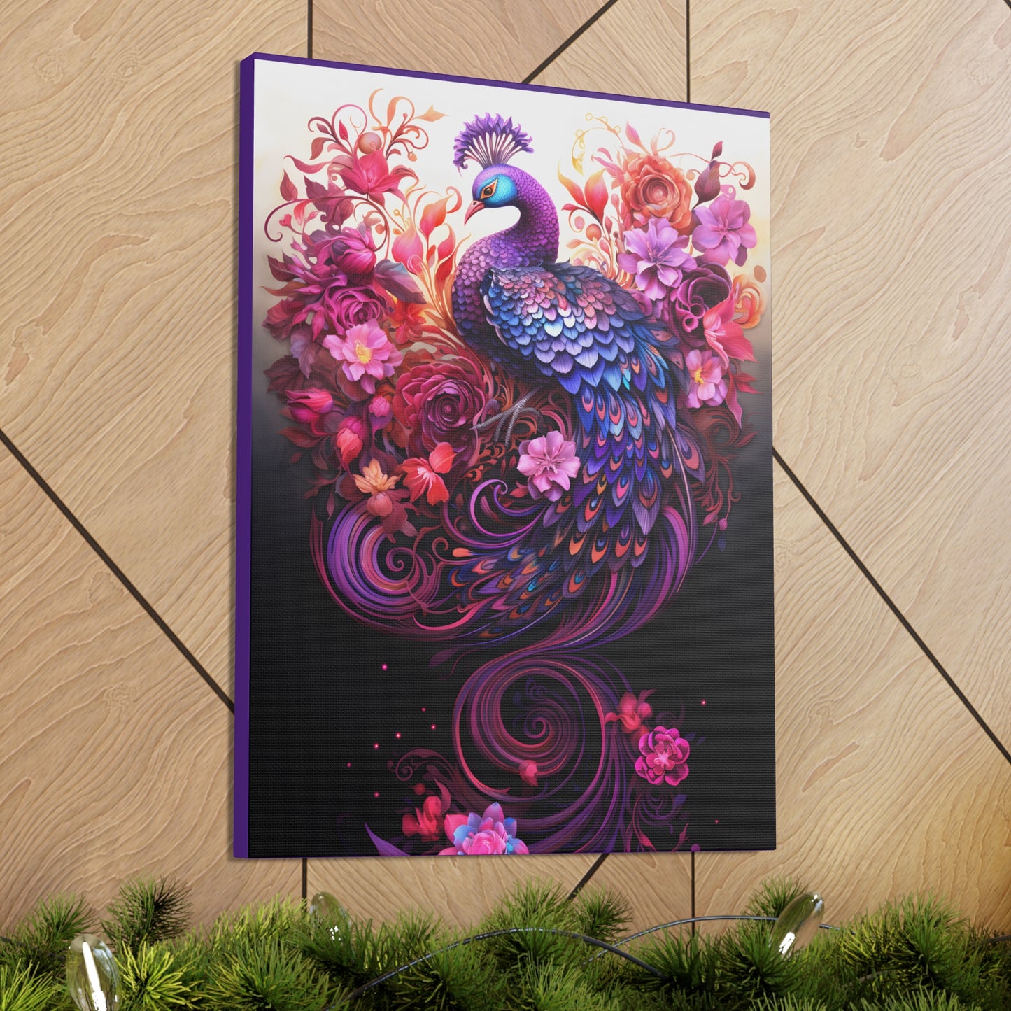 Peacock Rising Fine Art Print Canvas Wall Art