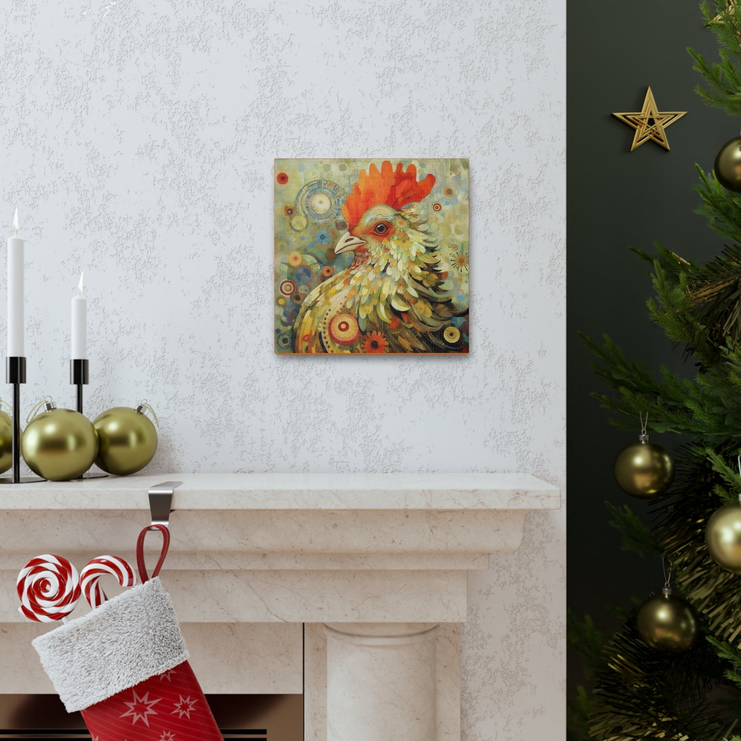 Rooster Guardian Fine Art Print Canvas Wall Art