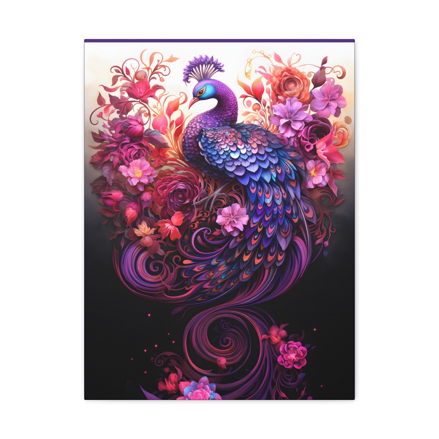 Peacock Rising Fine Art Print Canvas Wall Art