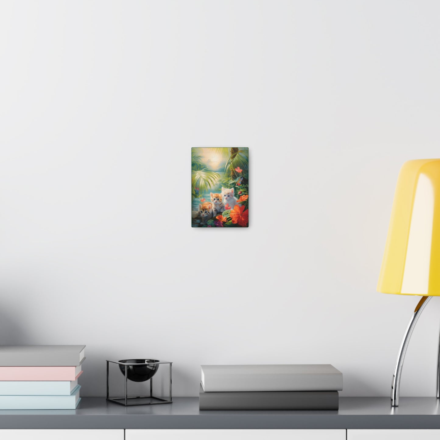 Adorable Kitten Tropical Rainforest Fine Art Print Canvas Wall Art