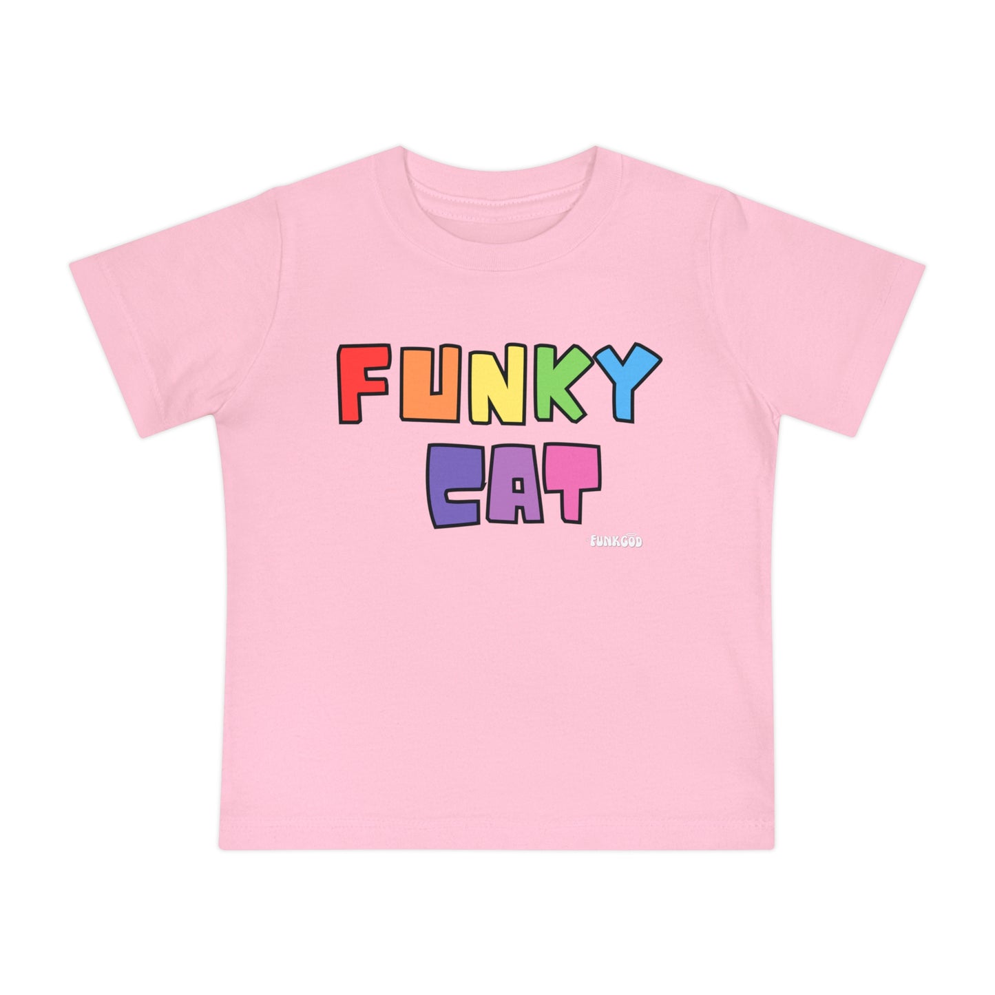 Funky Cat Rainbow Baby Short Sleeve T-Shirt