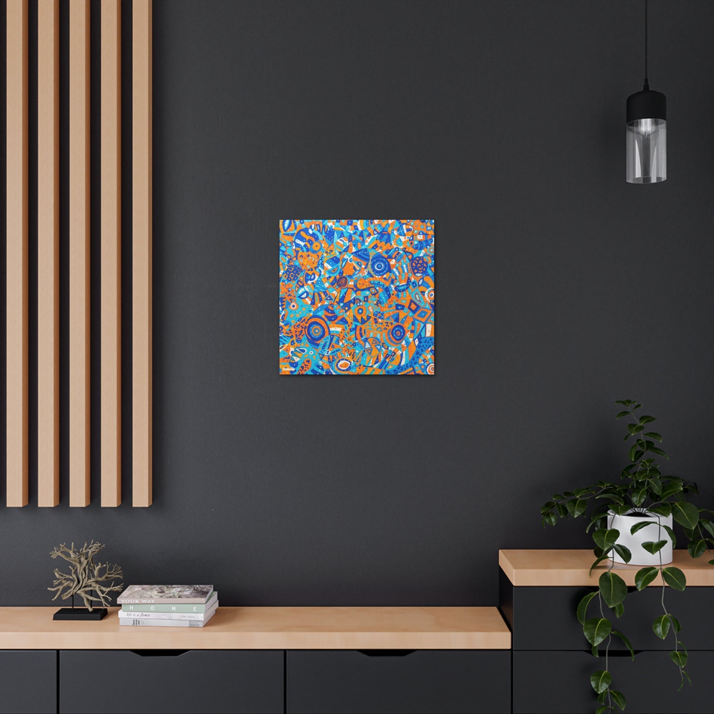Orange and Blue "Milwaukee Soul" Canvas Wall Art