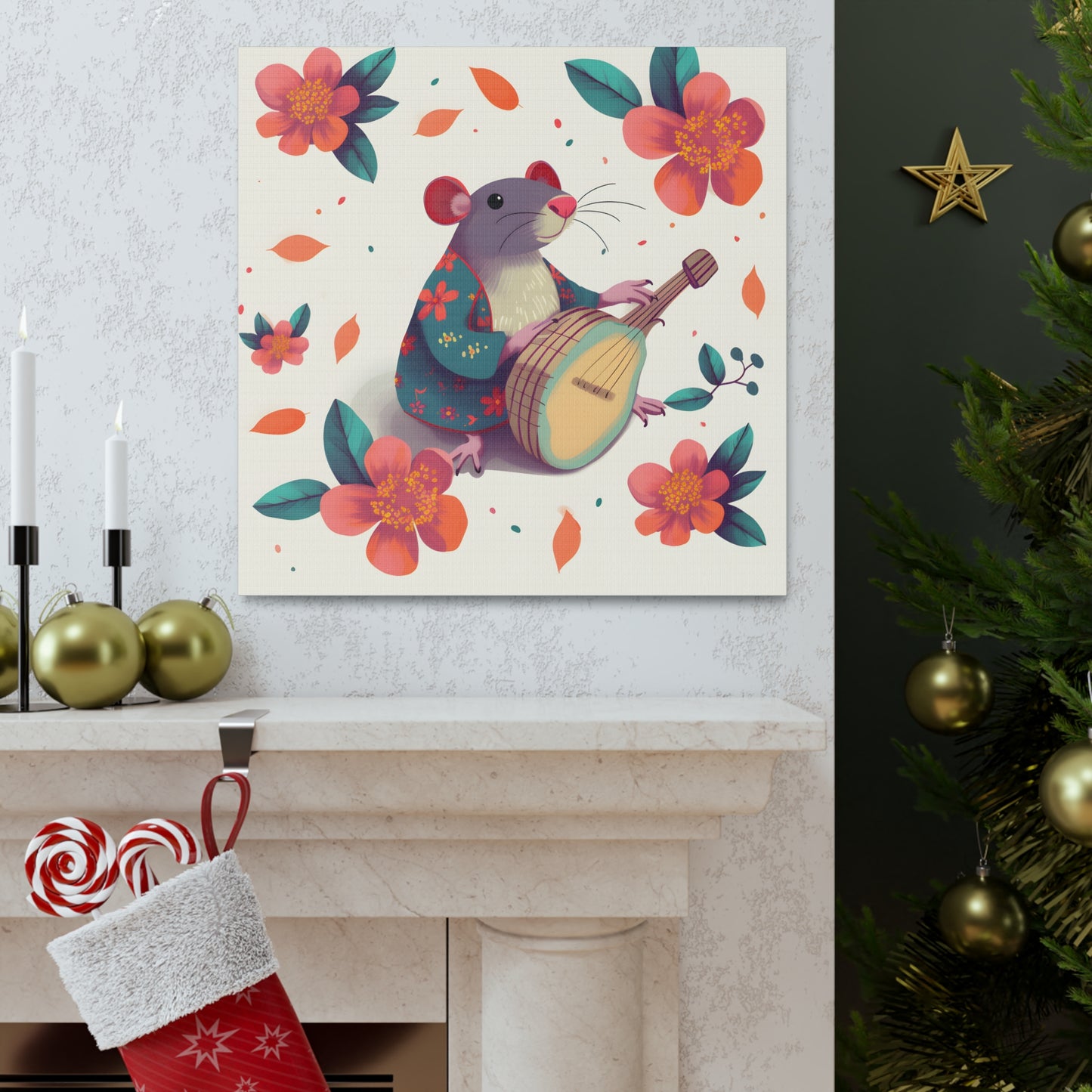 Bohemian Rat Fine Art Print Canvas Wall Art