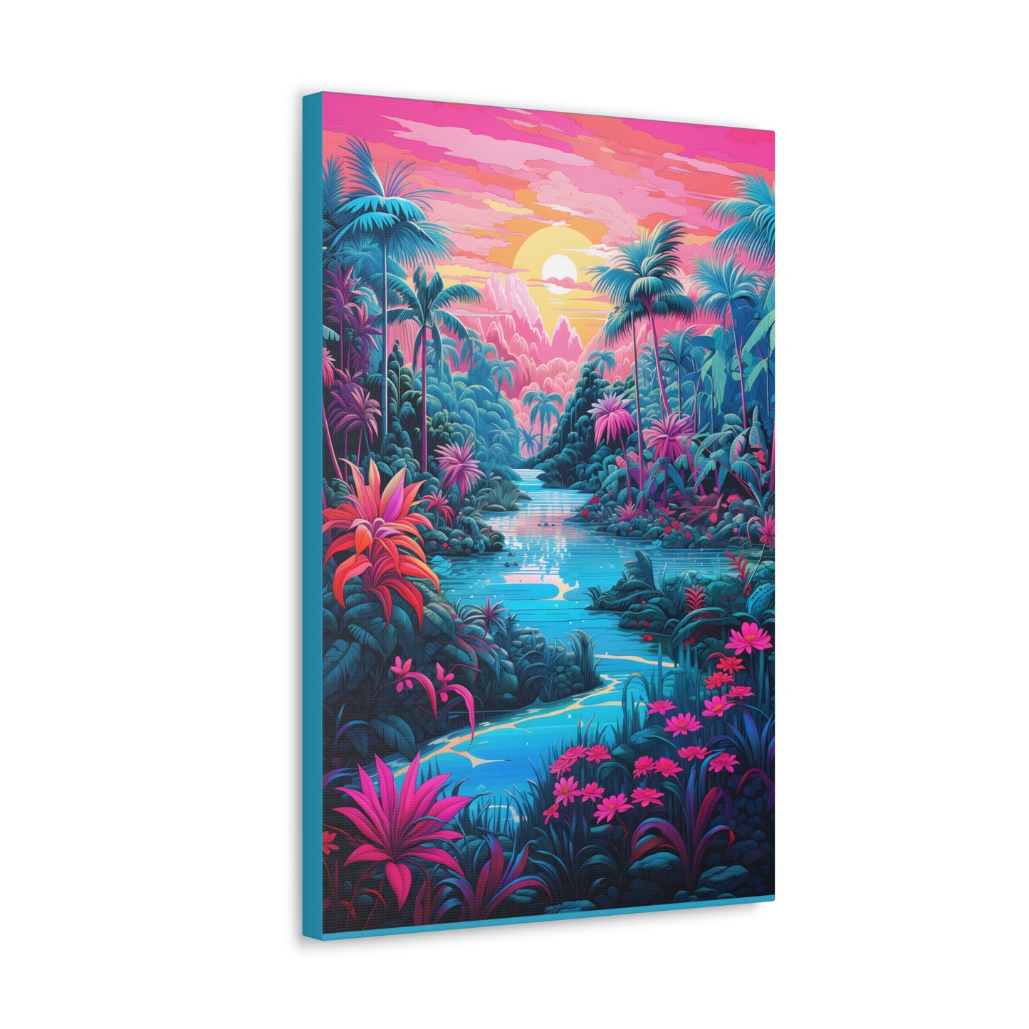 Psychedelic Tropical Jungle Colorful Fine Art Print Canvas Wall Art