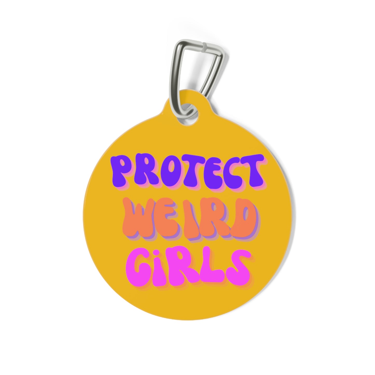 Protect Weird Girls Metal Keychain
