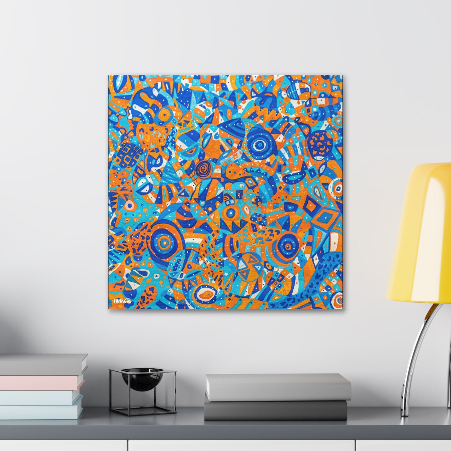 Orange and Blue "Milwaukee Soul" Canvas Wall Art