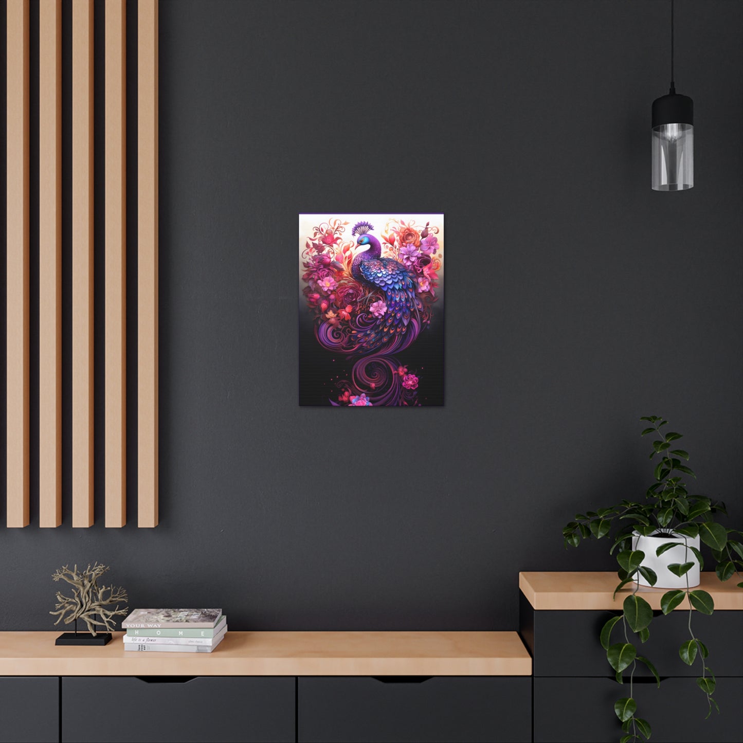 Peacock Rising Fine Art Print Canvas Wall Art