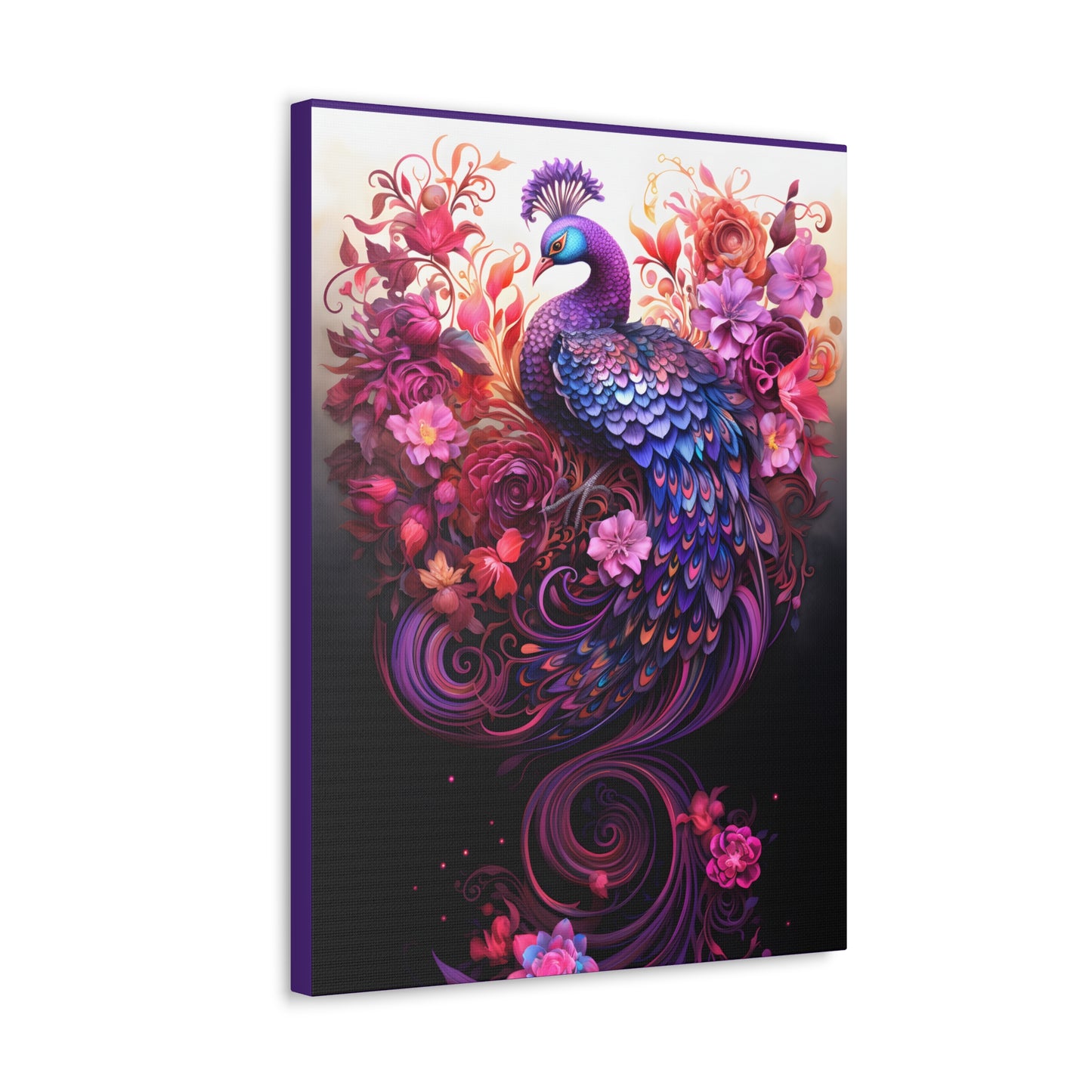Peacock Rising Fine Art Print Canvas Wall Art