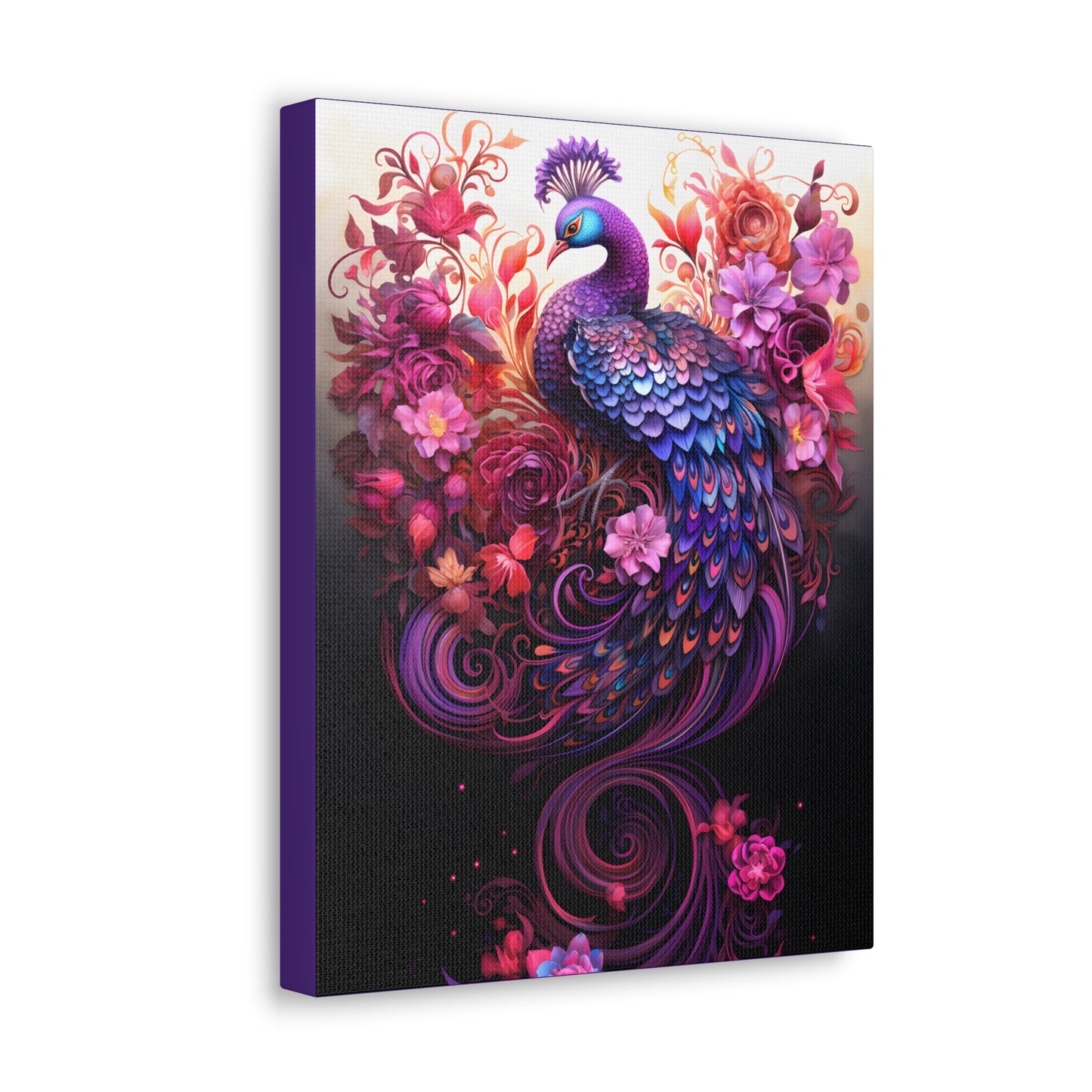 Peacock Rising Fine Art Print Canvas Wall Art
