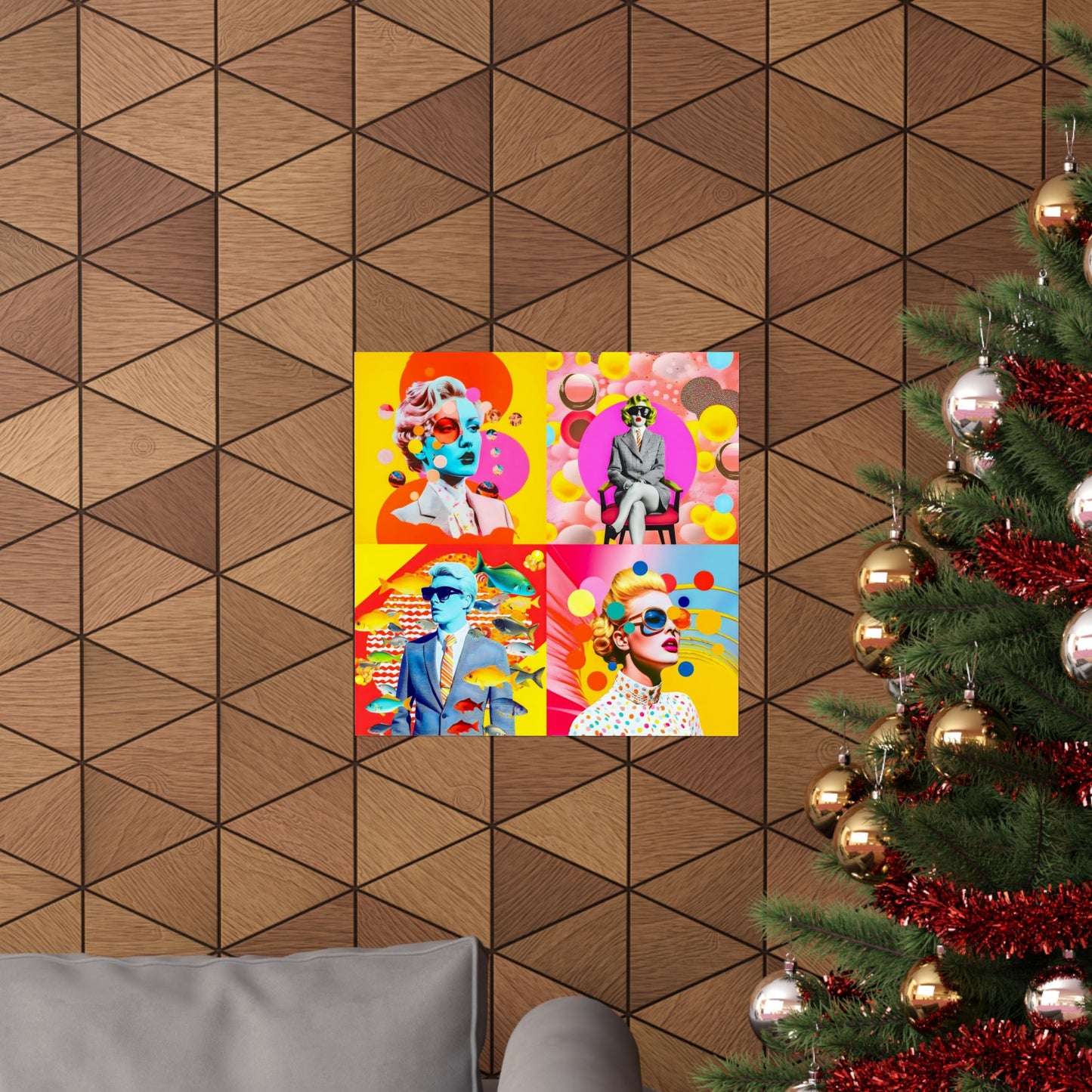 4 Panel Surrealist American Life Fin Art Poster
