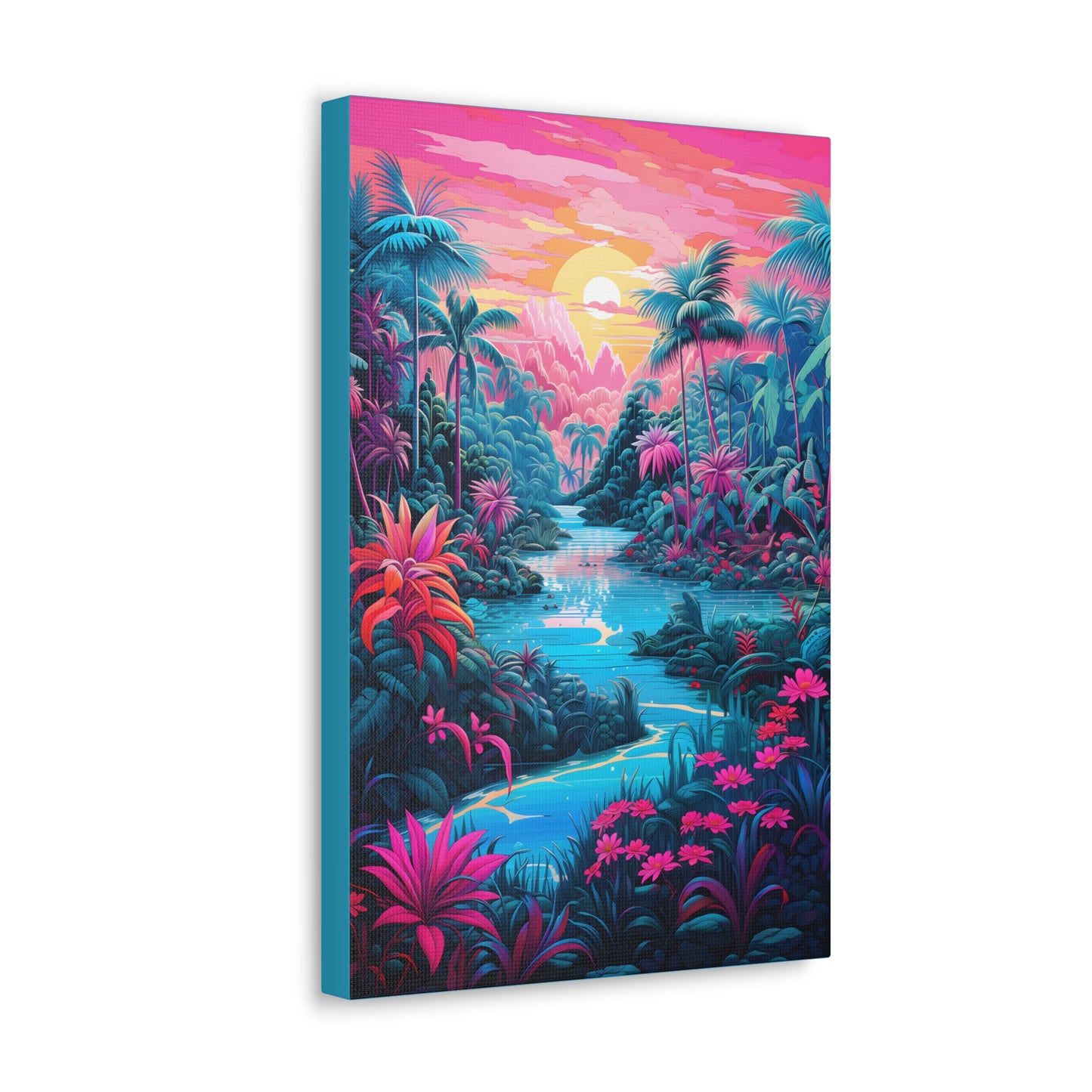 Psychedelic Tropical Jungle Colorful Fine Art Print Canvas Wall Art