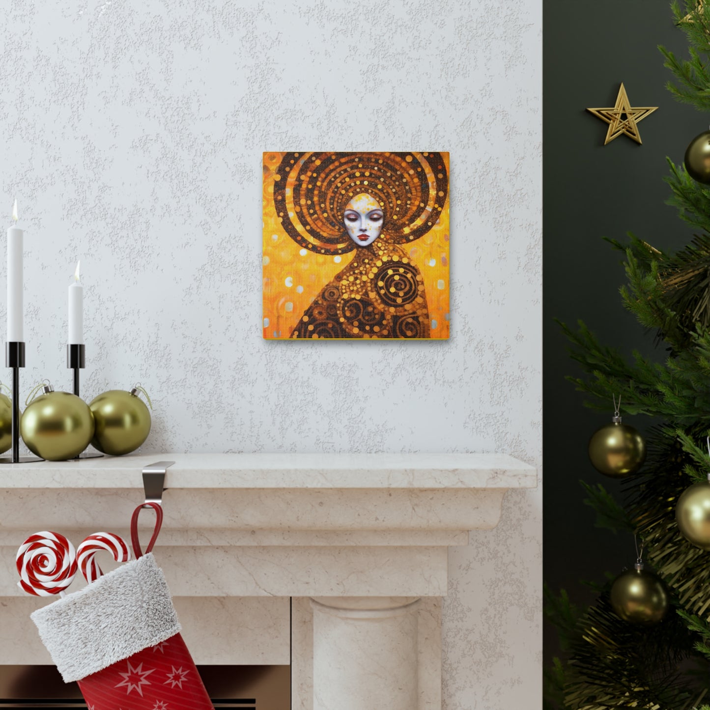 Gustav Klimt Fertility Goddess Headdress Fine Art Print Canvas Wall Art