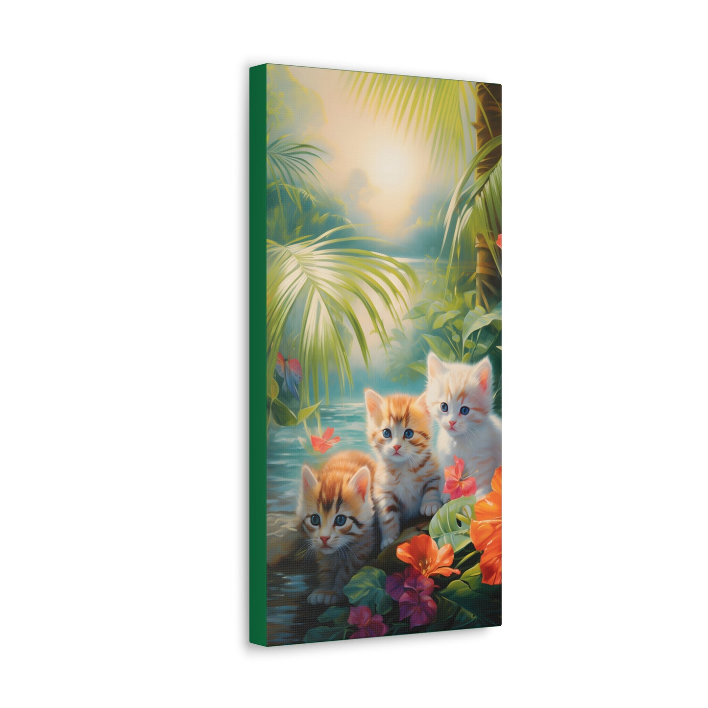 Adorable Kitten Tropical Rainforest Fine Art Print Canvas Wall Art