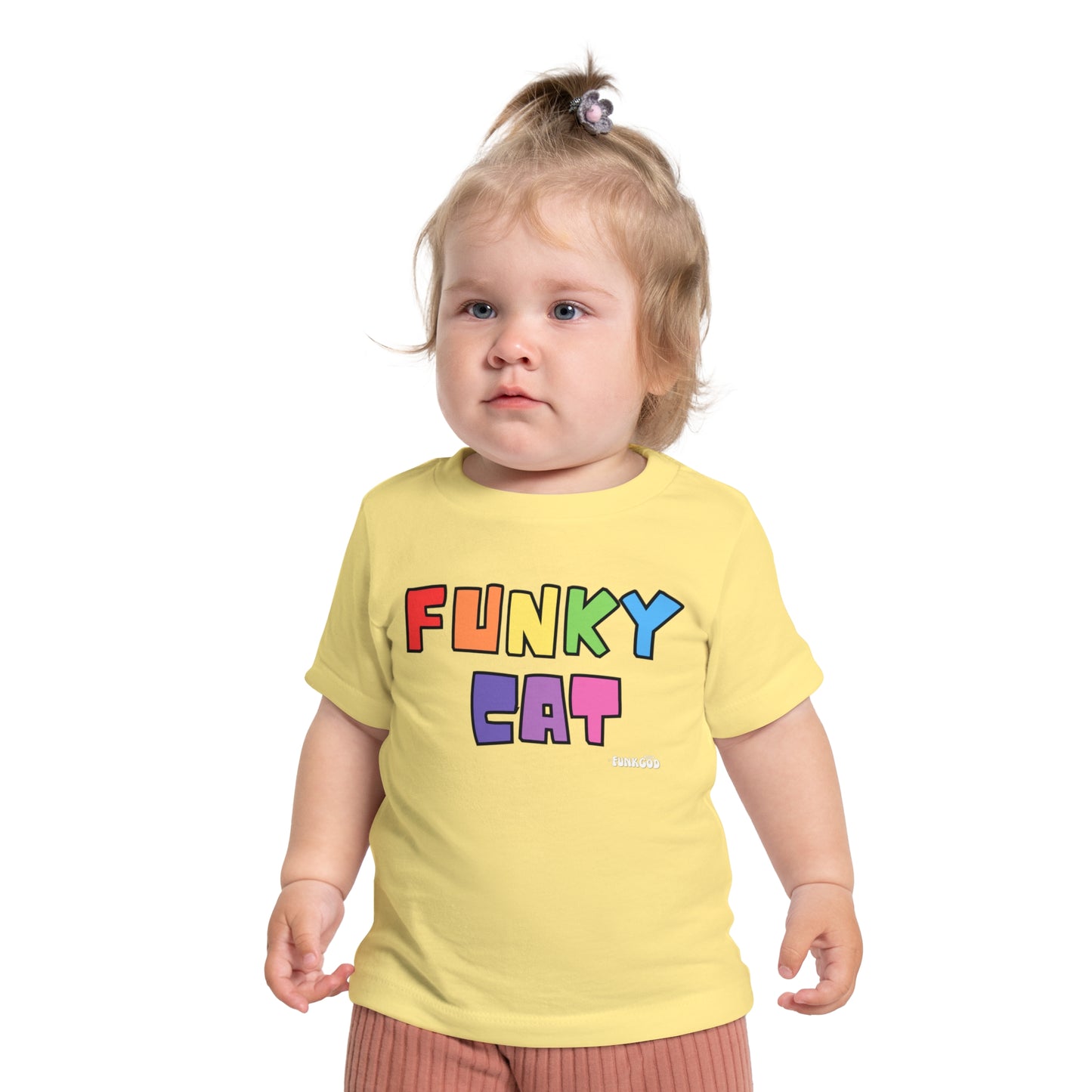Funky Cat Rainbow Baby Short Sleeve T-Shirt