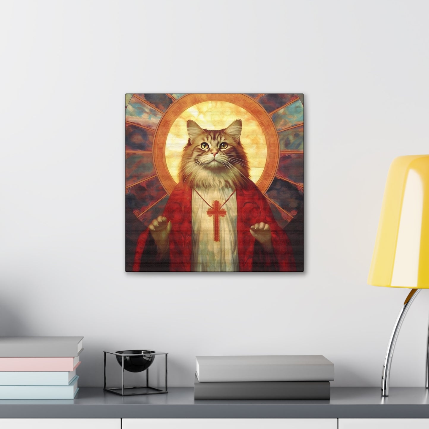 Jesus Cat Fine Art Print Canvas Wall Art