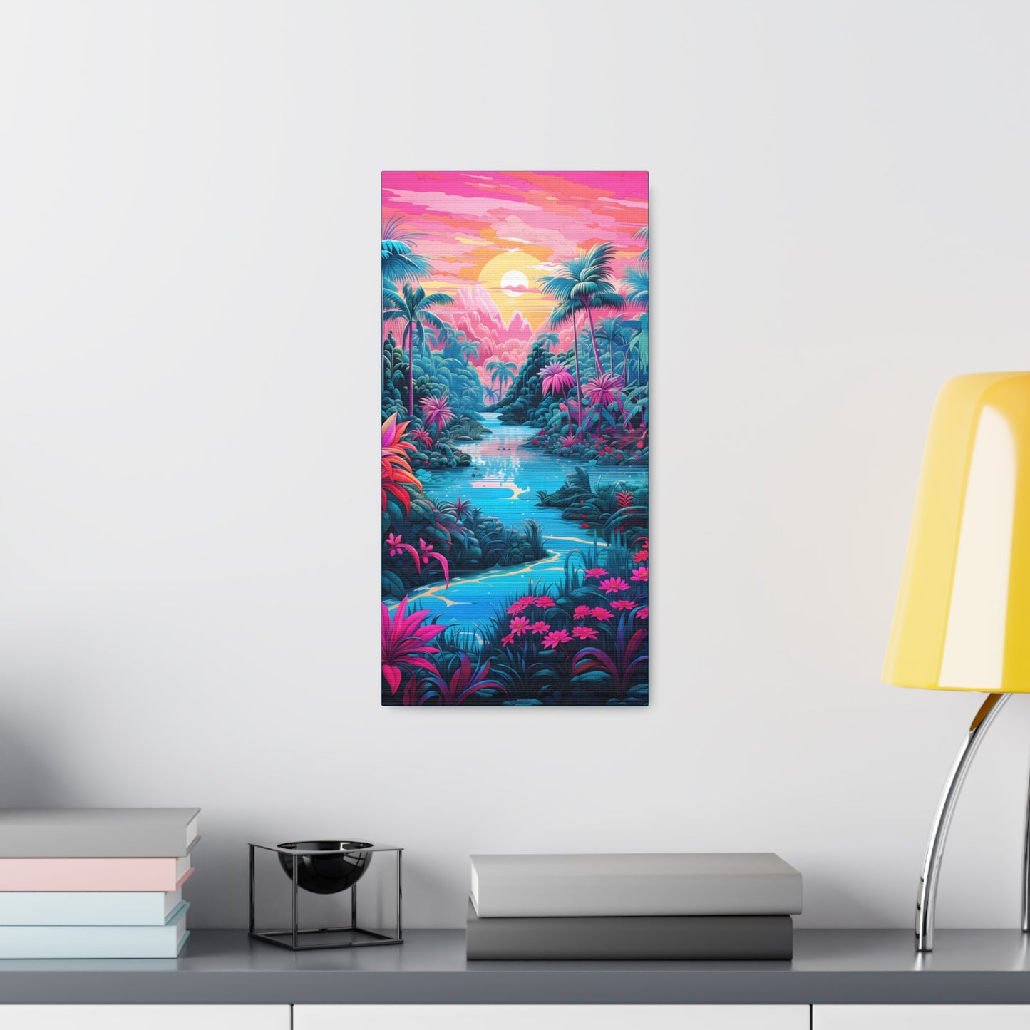 Psychedelic Tropical Jungle Colorful Fine Art Print Canvas Wall Art